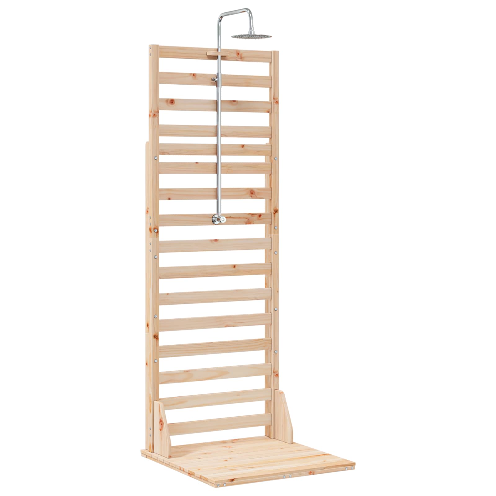 Doccia da esterno 225 cm Legno massello di pino e acciaio inox