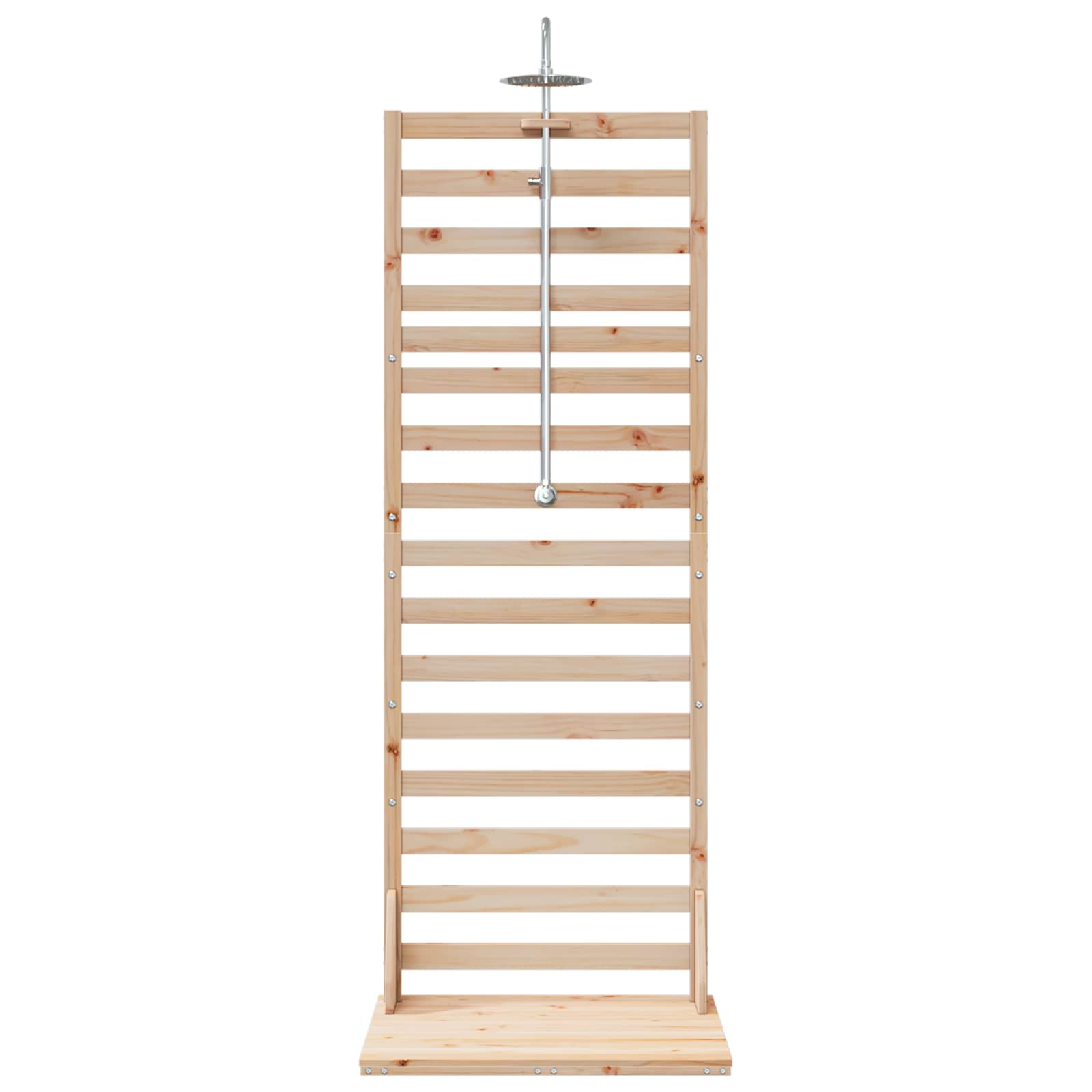 Doccia da esterno 225 cm Legno massello di pino e acciaio inox