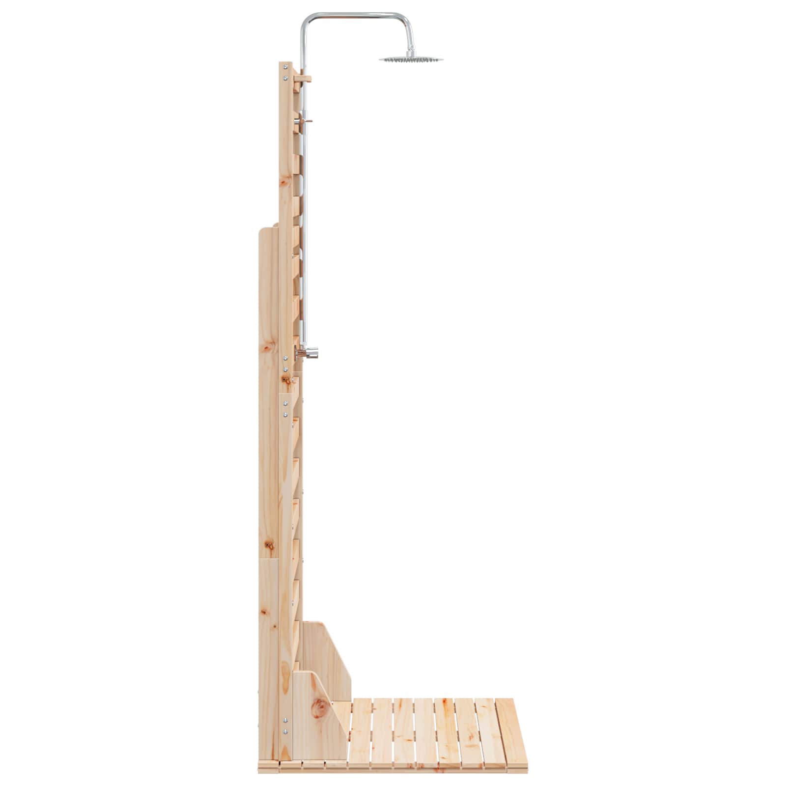 Doccia da esterno 225 cm Legno massello di pino e acciaio inox