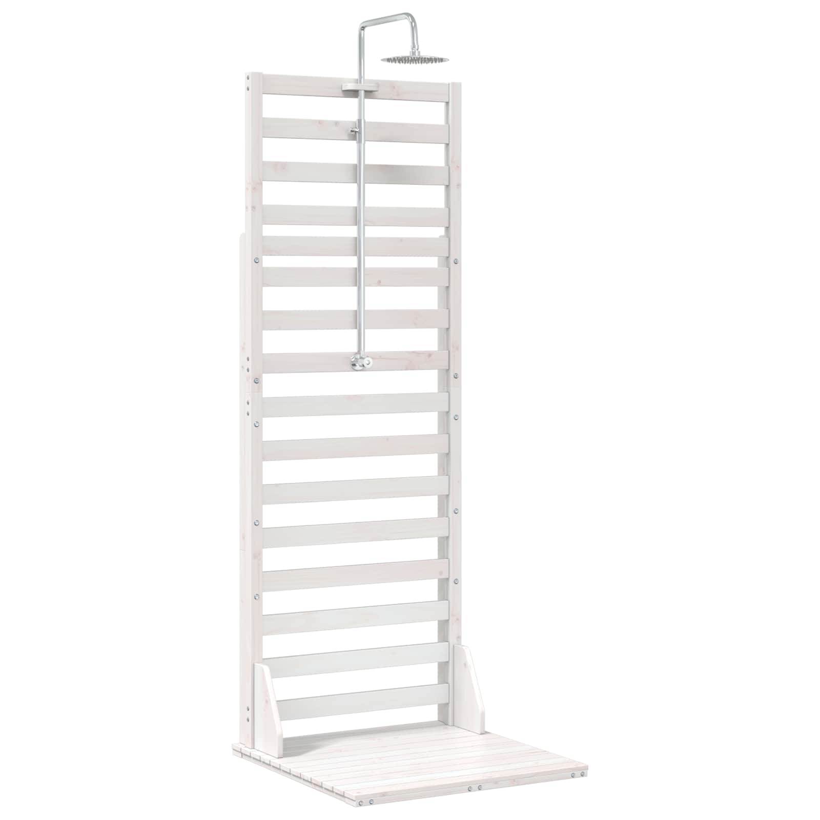 Doccia da esterno 225 cm Legno massello di pino e acciaio inox