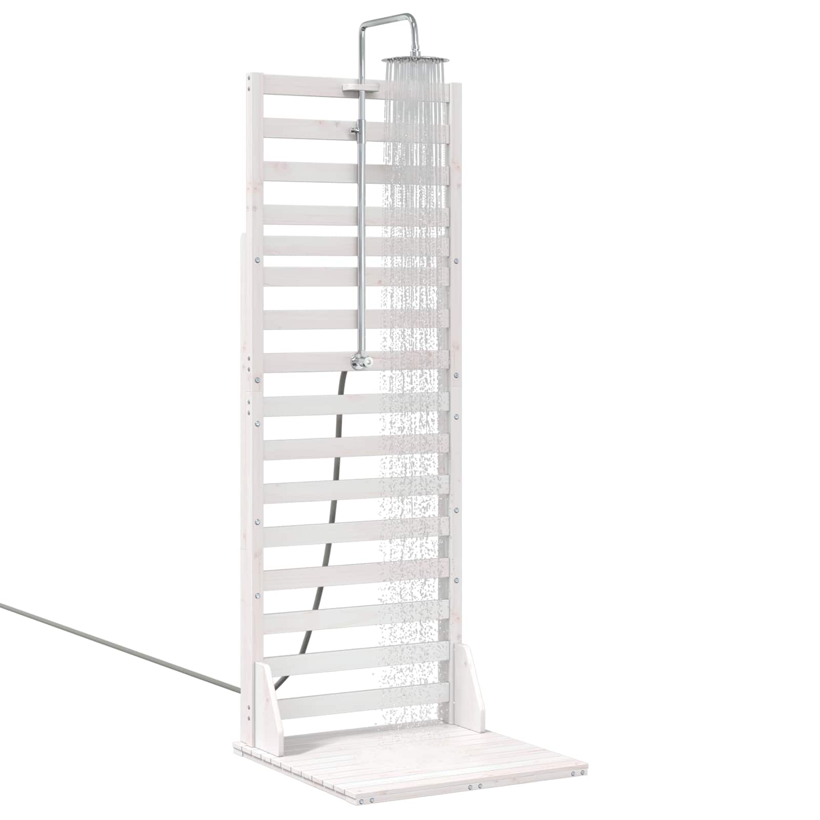 Doccia da esterno 225 cm Legno massello di pino e acciaio inox