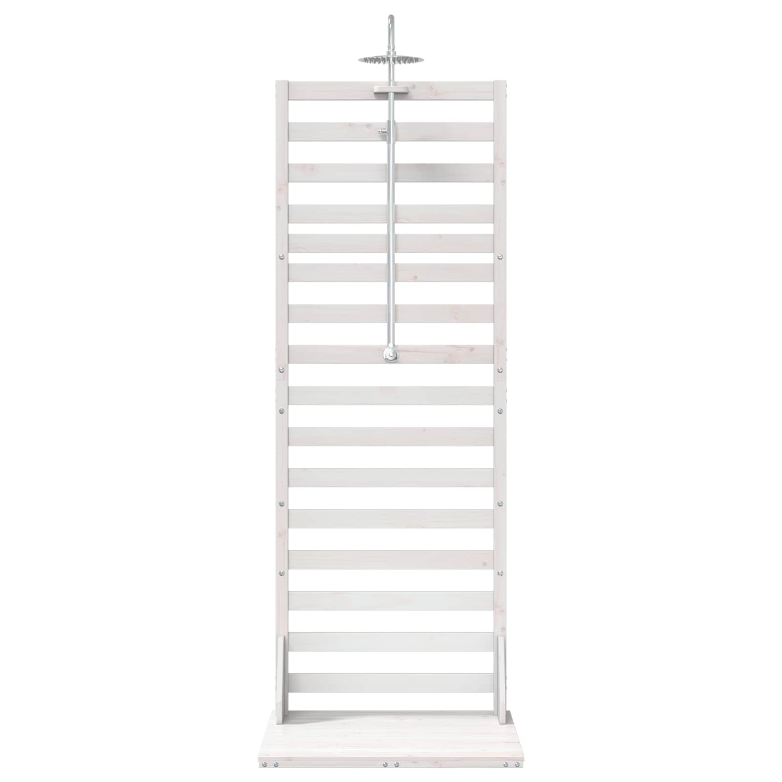 Doccia da esterno 225 cm Legno massello di pino e acciaio inox