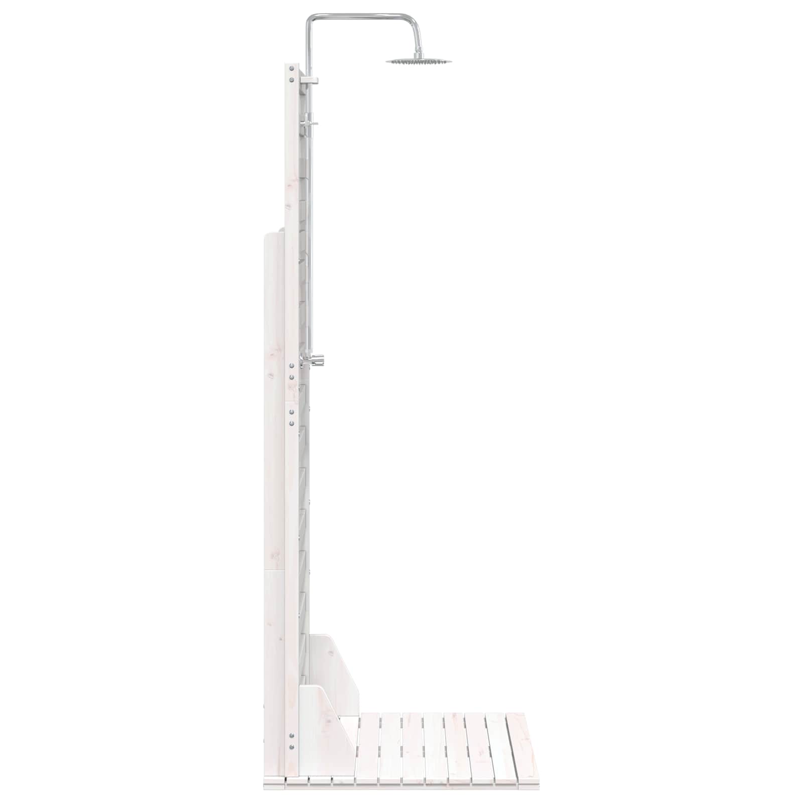 Doccia da esterno 225 cm Legno massello di pino e acciaio inox