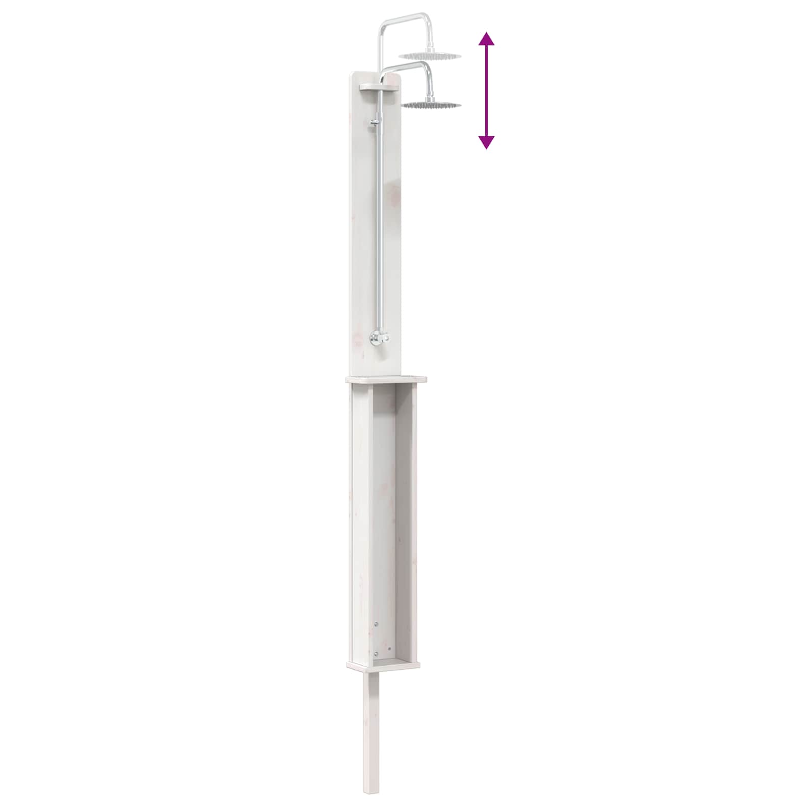 Doccia da esterno 246 cm Legno massello di pino e acciaio inox