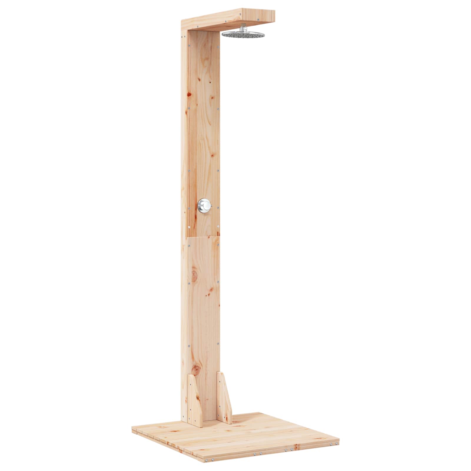 Doccia da esterno 210 cm Legno massello di pino e acciaio inox