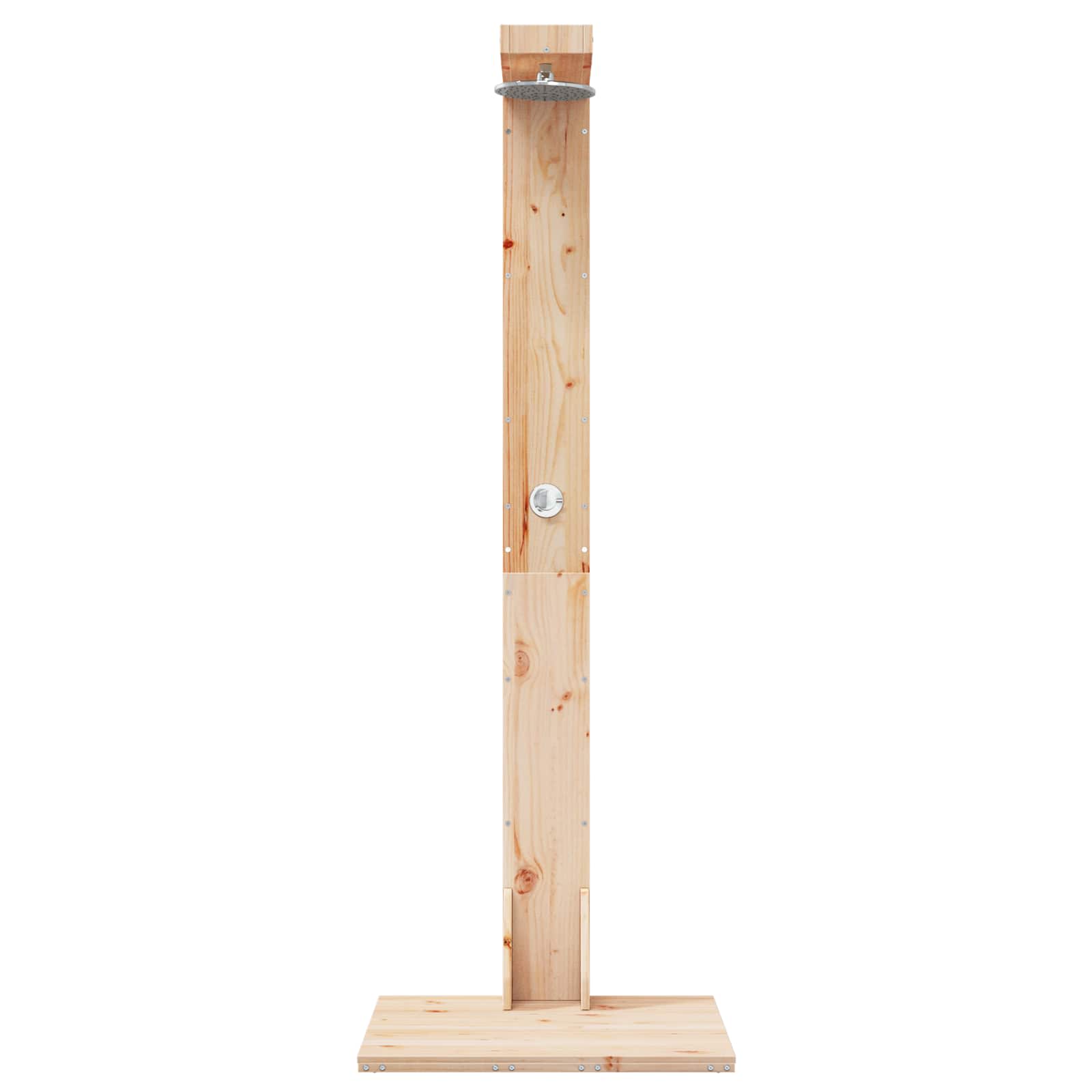 Doccia da esterno 210 cm Legno massello di pino e acciaio inox