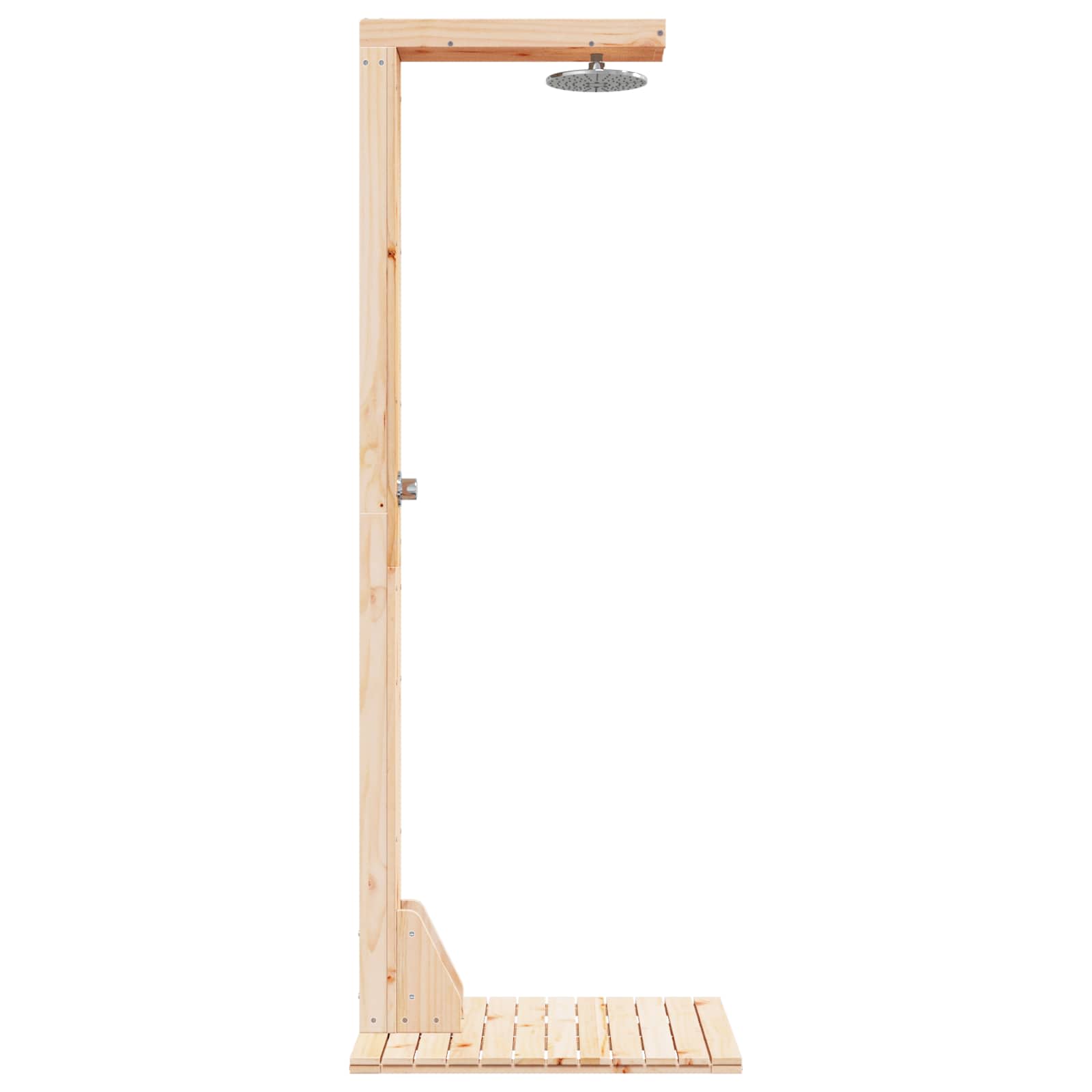 Doccia da esterno 210 cm Legno massello di pino e acciaio inox