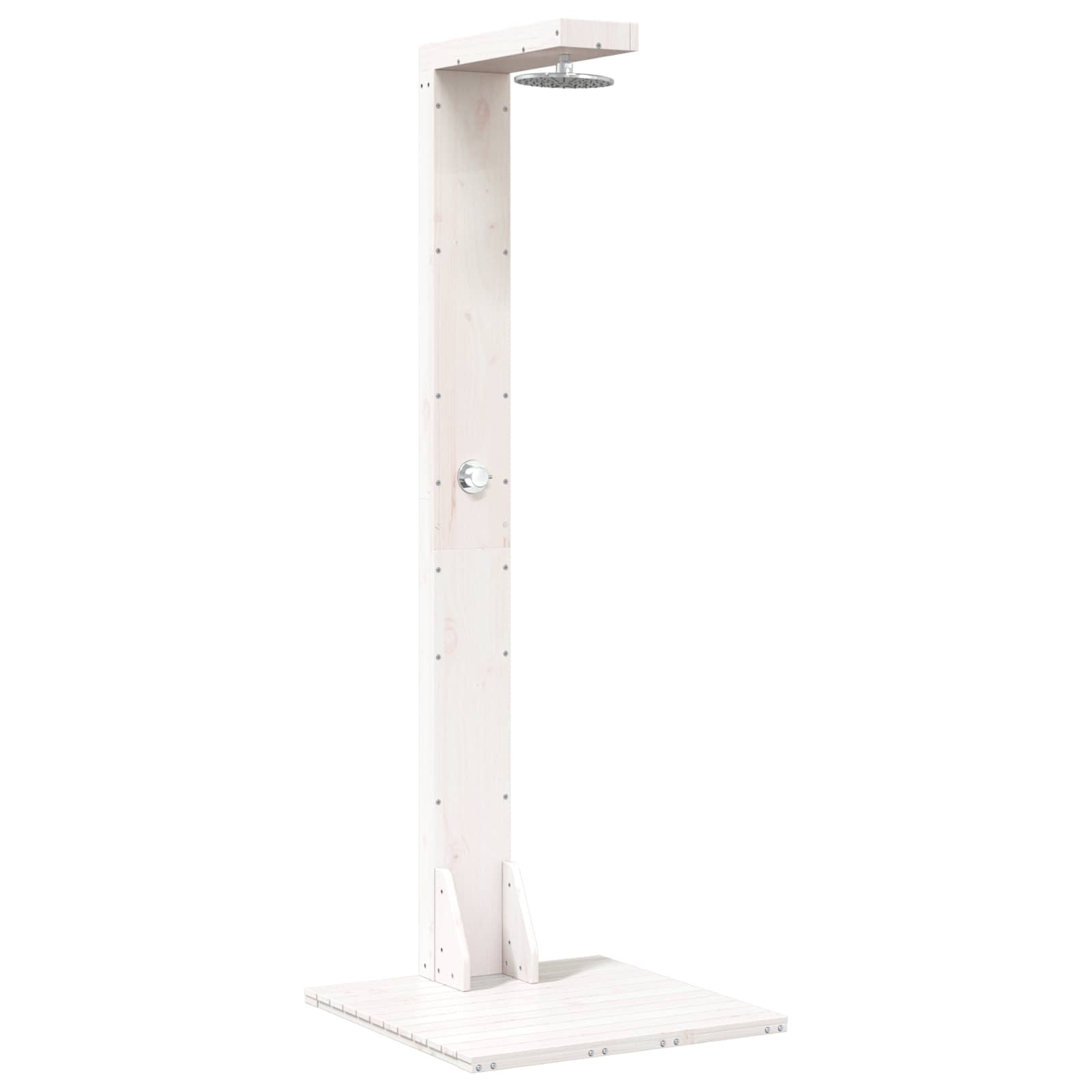 Doccia da esterno 210 cm Legno massello di pino e acciaio inox