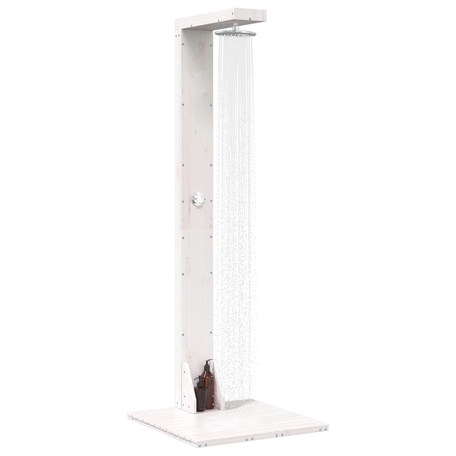 Doccia da esterno 210 cm Legno massello di pino e acciaio inox