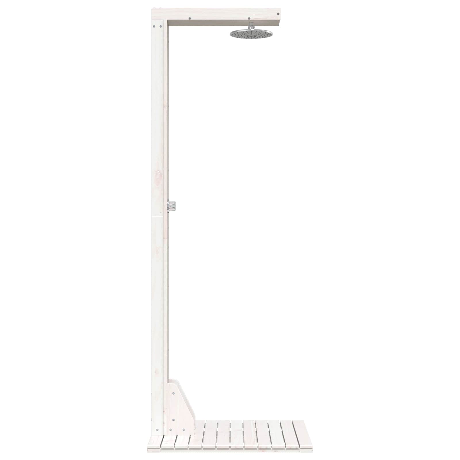 Doccia da esterno 210 cm Legno massello di pino e acciaio inox