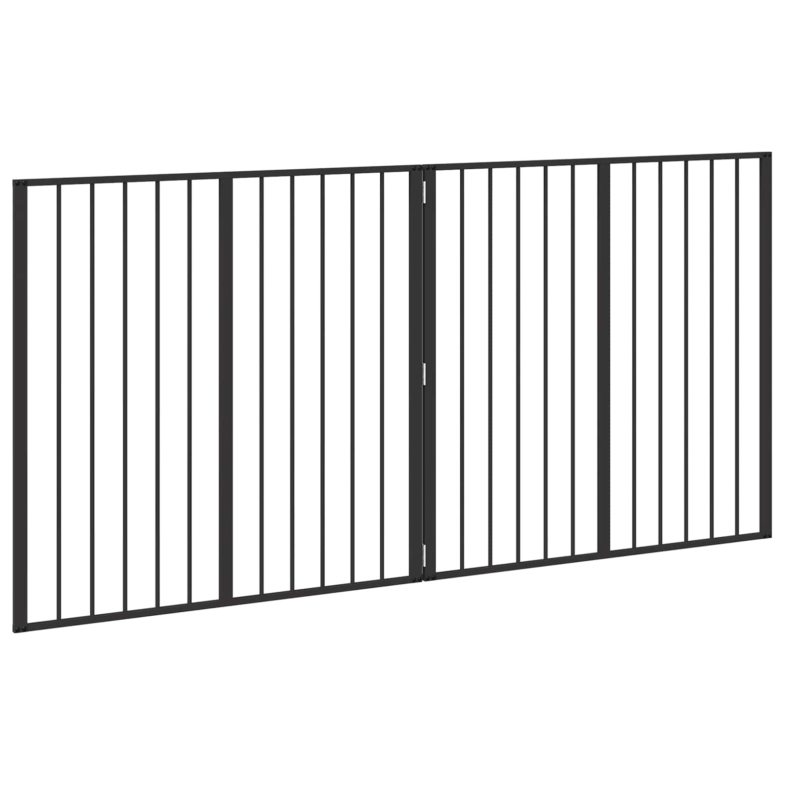 Cancello per cani 2 Panels Nero 100 x 100 cm Acciaio zincato