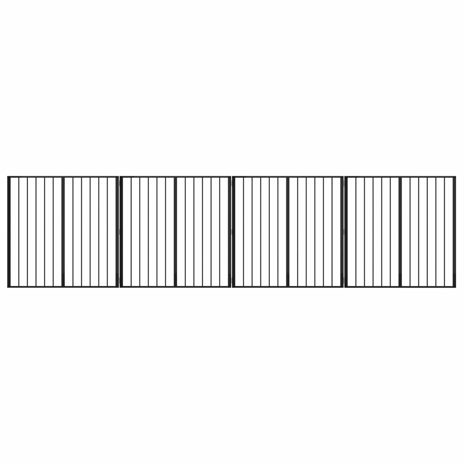 Cancello per cani 4 pz Nero 100 x 100 cm Acciaio zincato