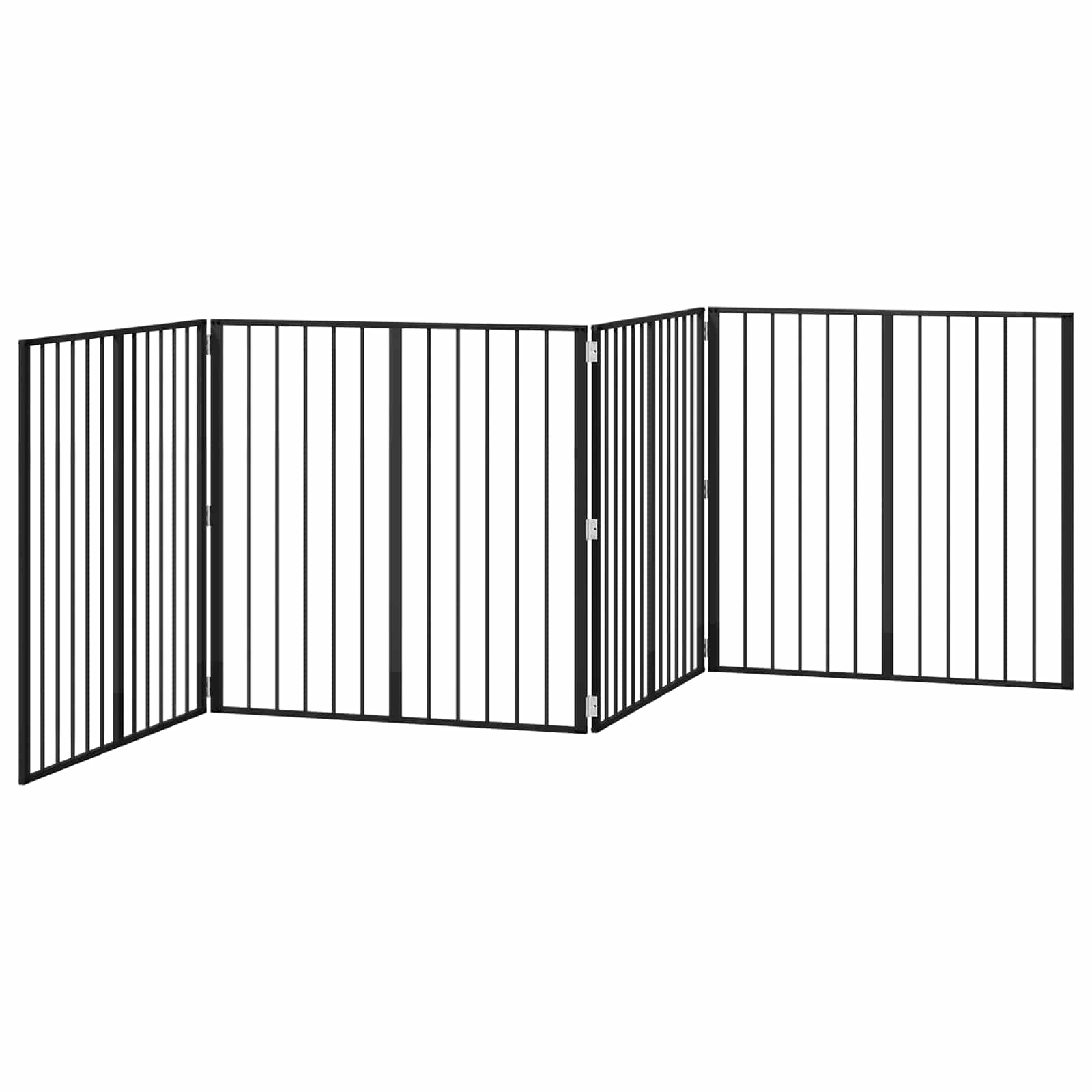 Cancello per cani 4 pz Nero 100 x 100 cm Acciaio zincato