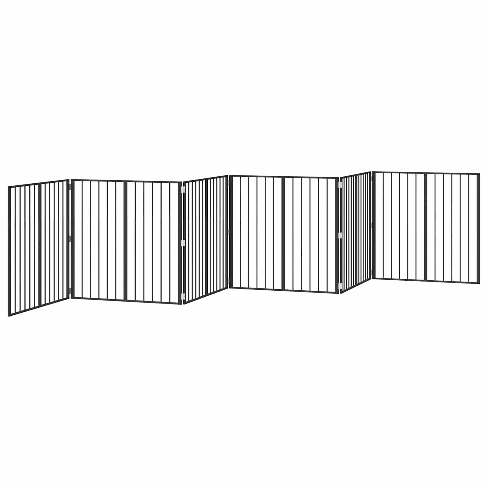 Cancello per cani 6 pz Nero 100 x 100 cm Acciaio zincato