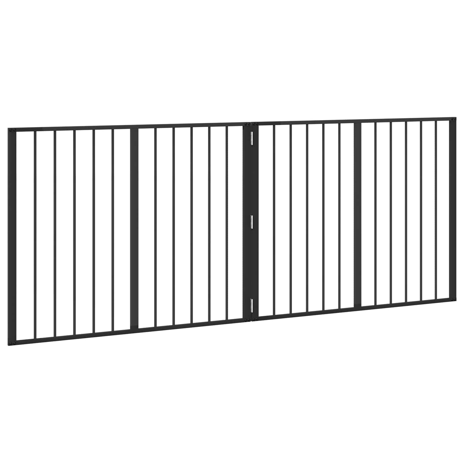 Cancello per cani 2 pz Nero 100 x 80 cm Acciaio zincato