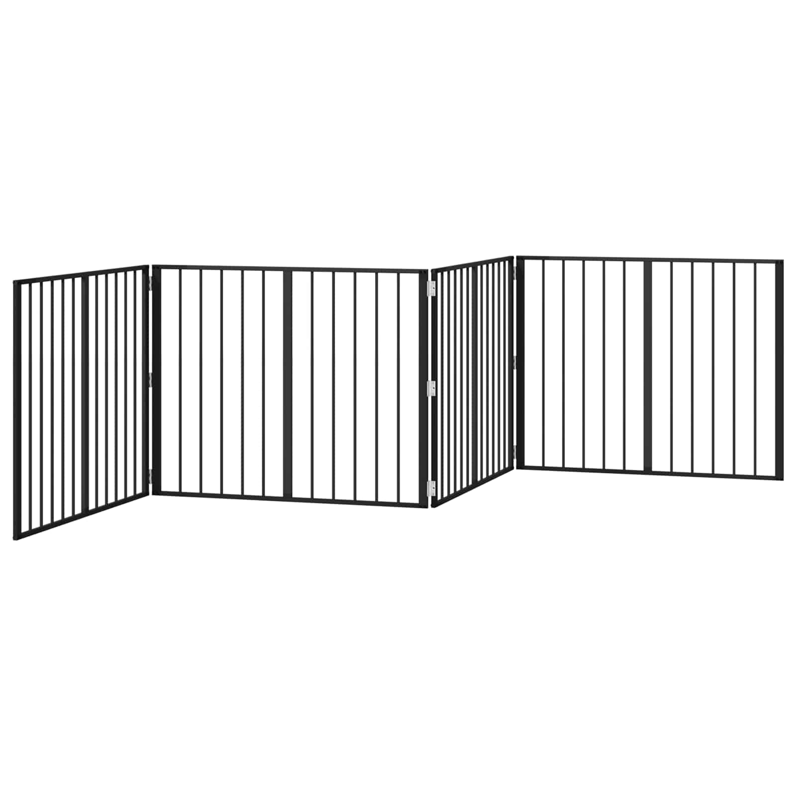 Cancello per cani 4 pz Nero 100 x 80 cm Acciaio zincato