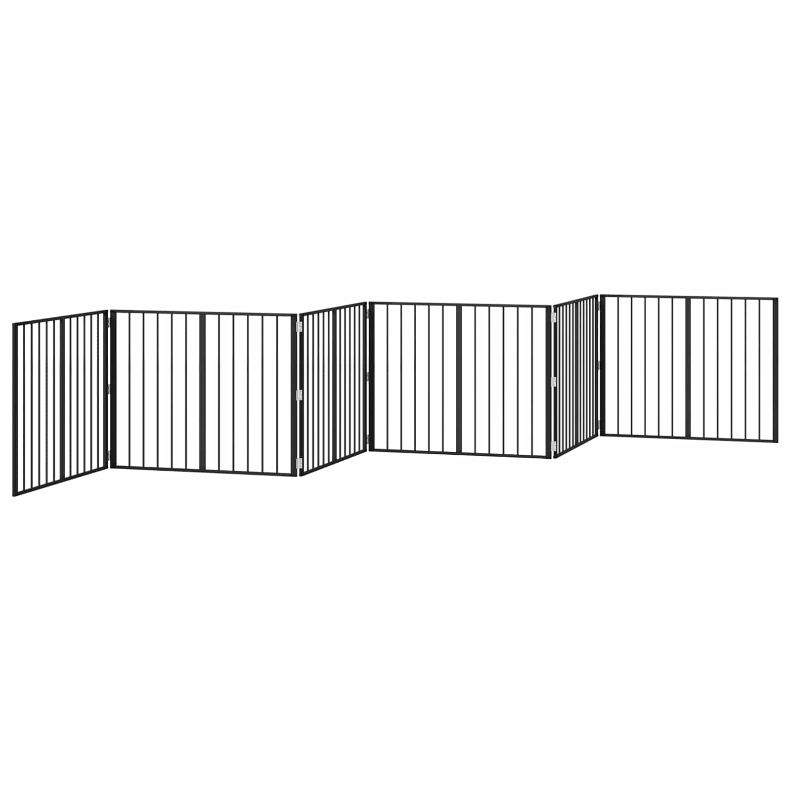 Cancello per cani 6 pz Nero 100 x 80 cm Acciaio zincato