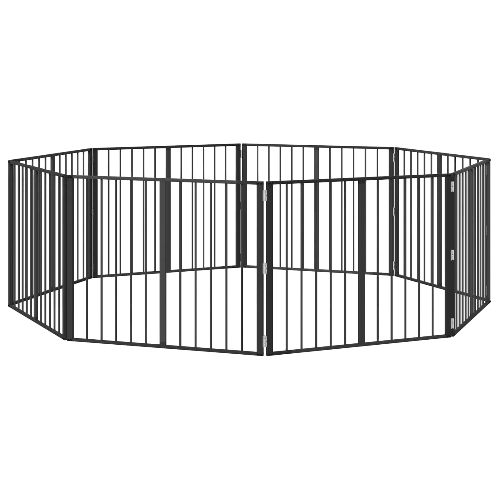 Cancello per cani 8 pz Nero 100 x 80 cm Acciaio zincato