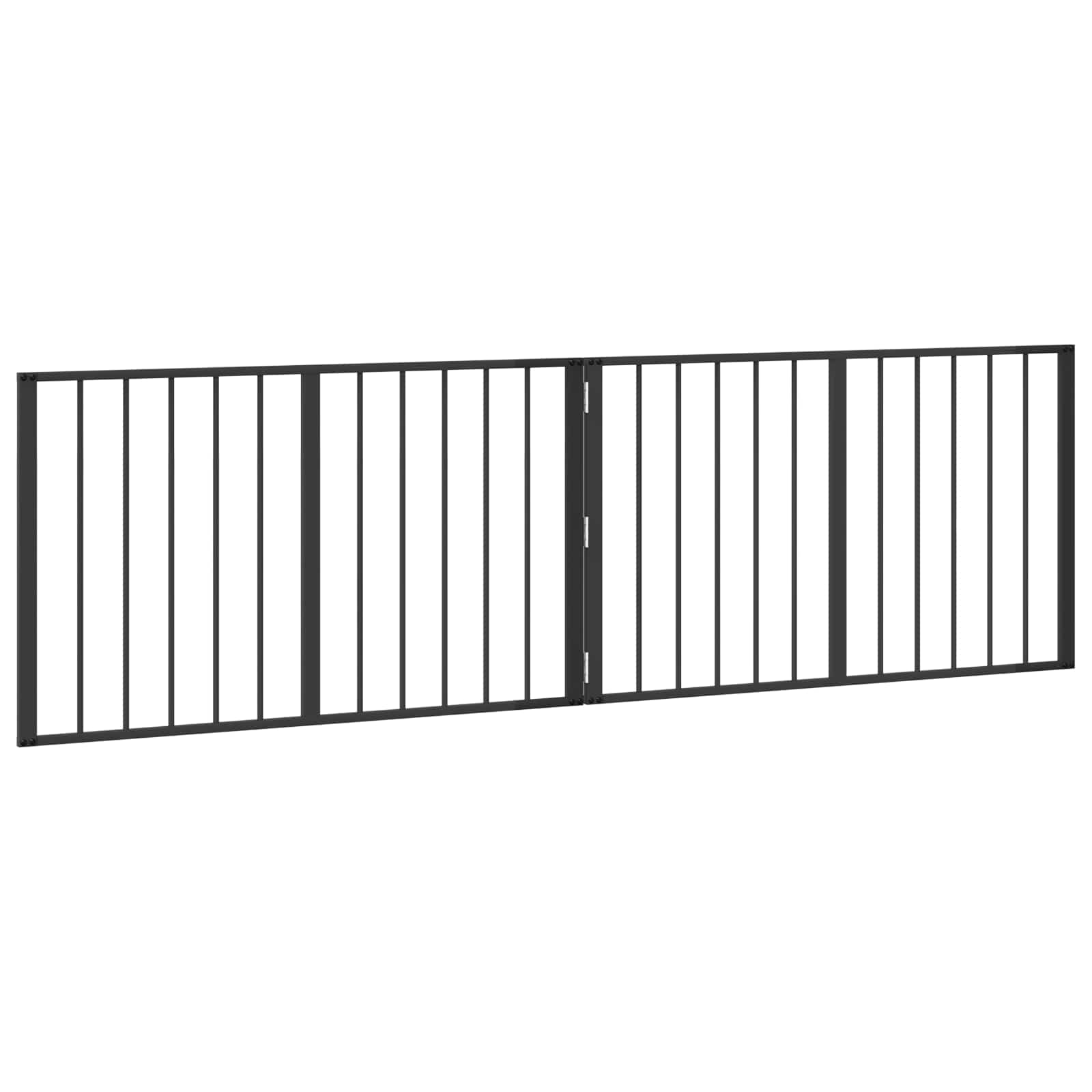 Cancello per cani 2 pz Nero 100 x 60 cm Acciaio zincato