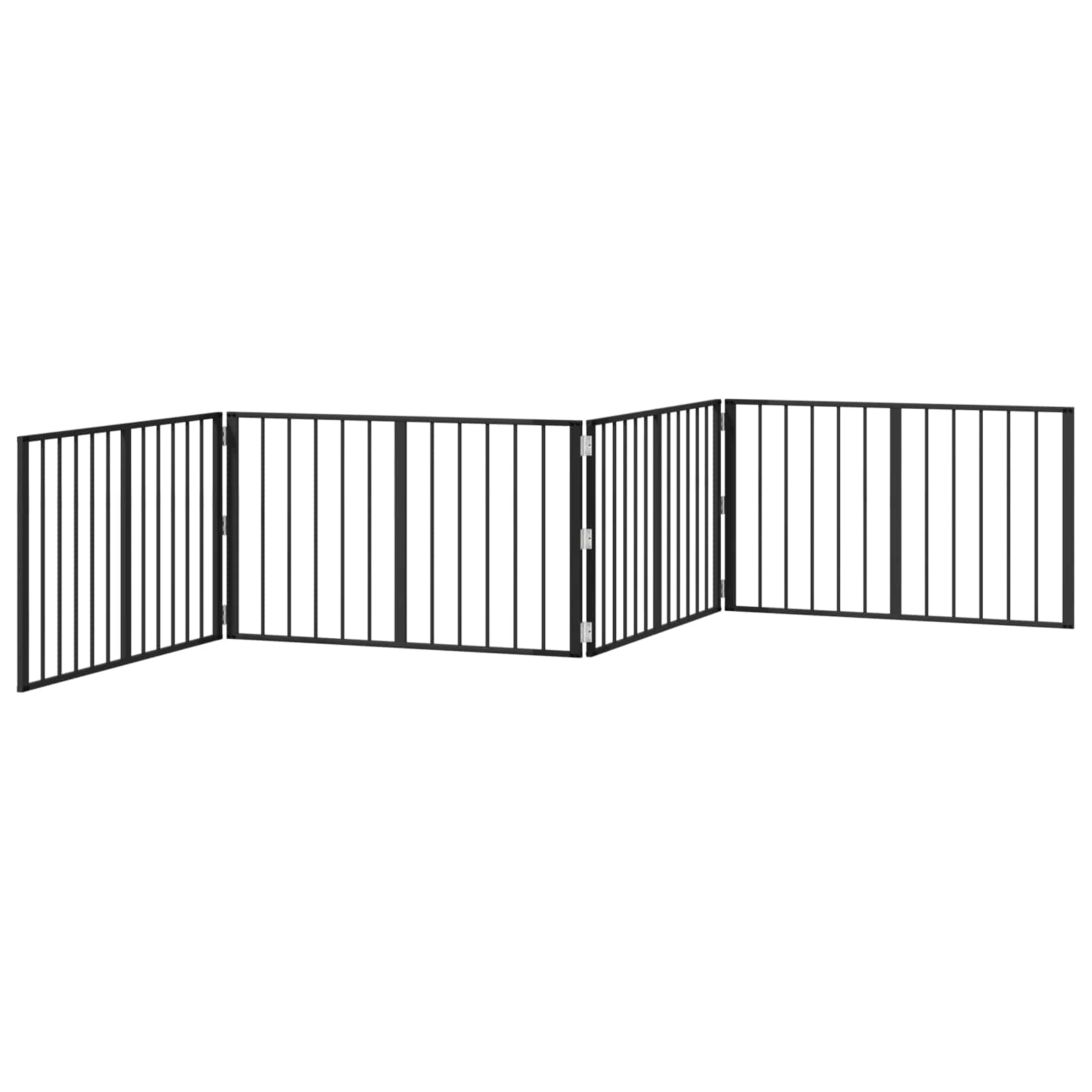 Cancello per cani 4 pz Nero 100 x 60 cm Acciaio zincato