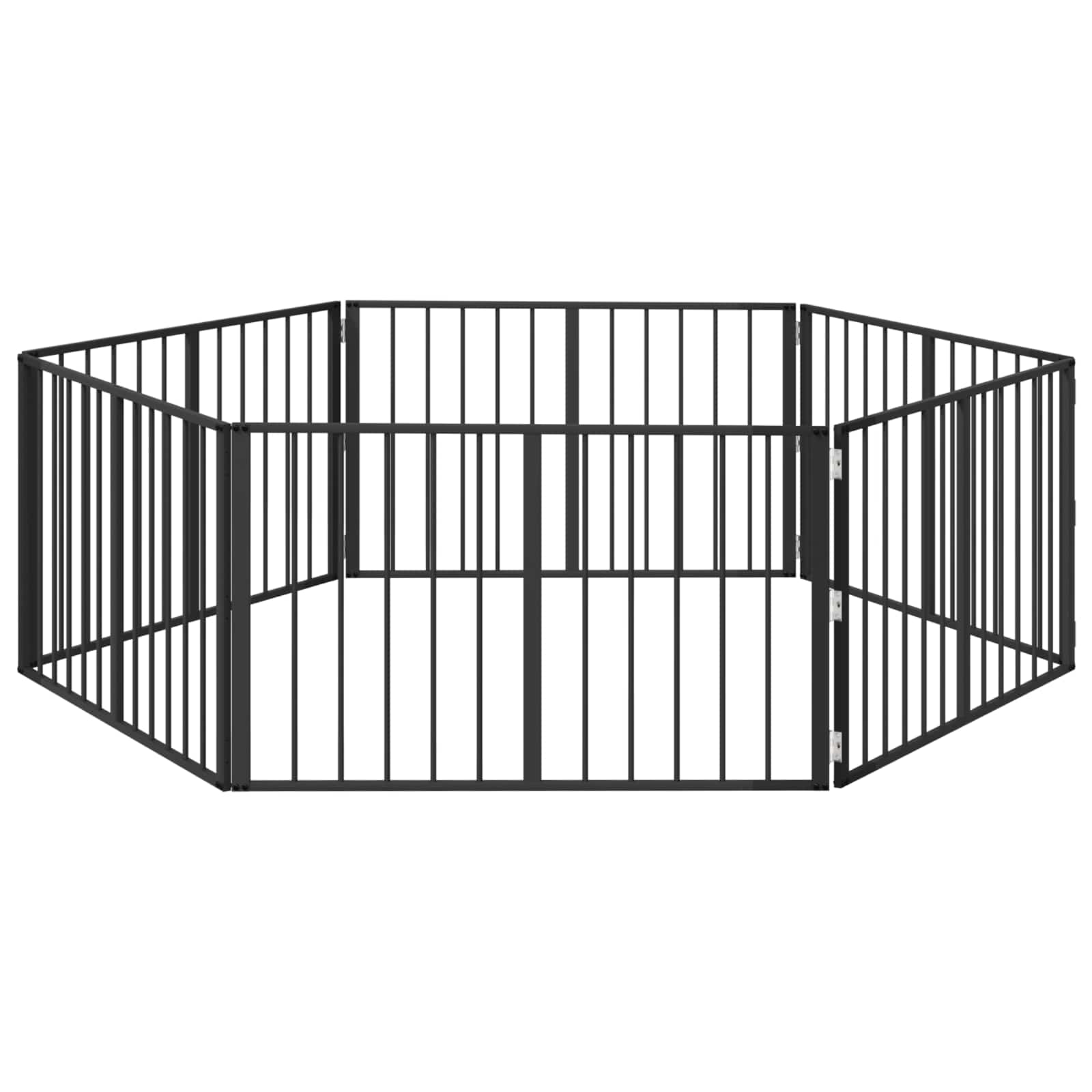 Cancello per cani 6 pz Nero 100 x 60 cm Acciaio zincato
