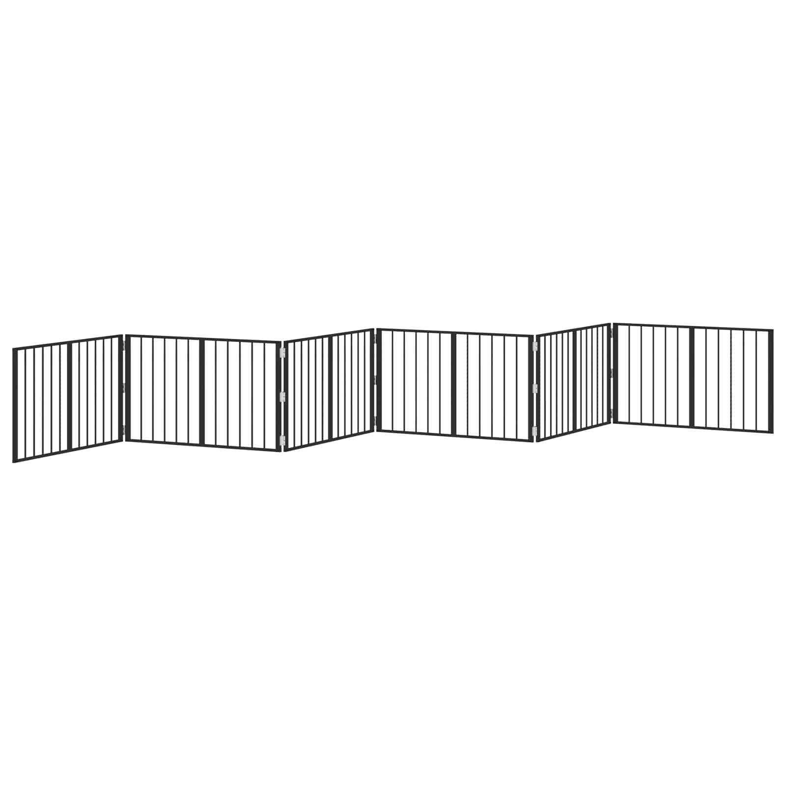 Cancello per cani 6 pz Nero 100 x 60 cm Acciaio zincato