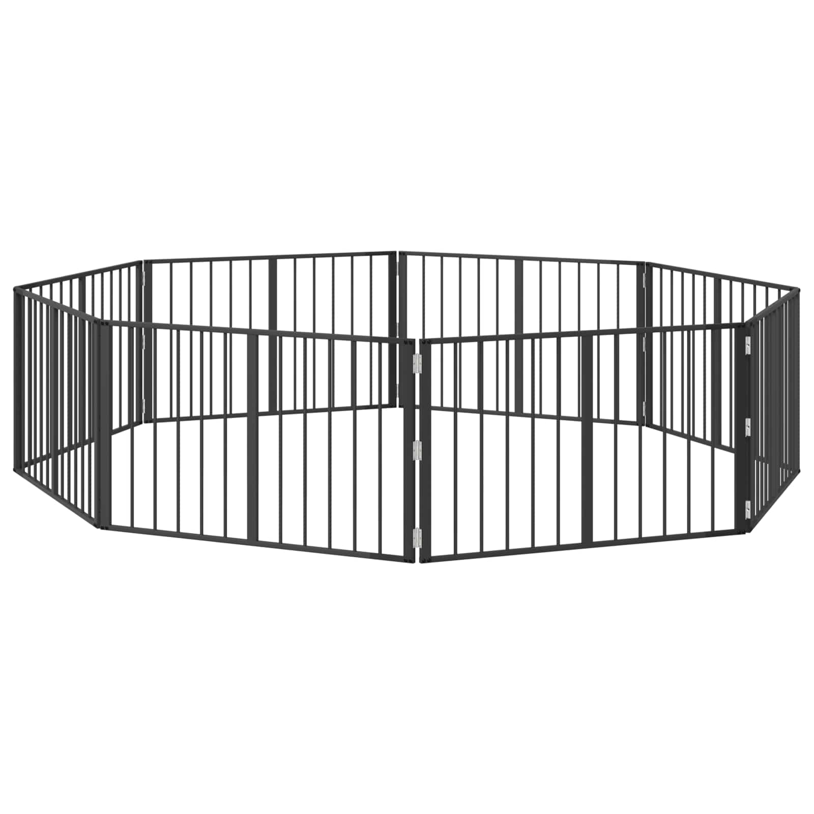 Cancello per cani 8 pz Nero 100 x 60 cm Acciaio zincato