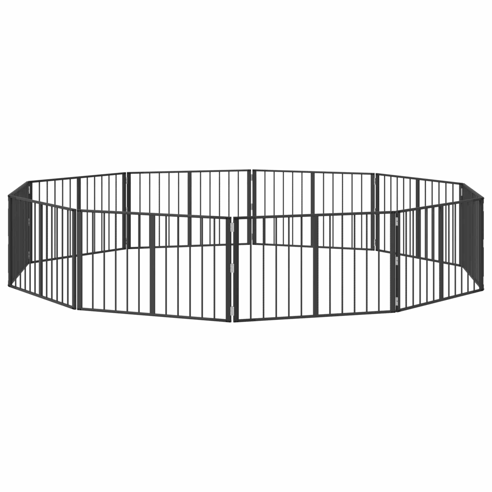 Cancello per cani 10 pz Nero 100 x 60 cm Acciaio zincato