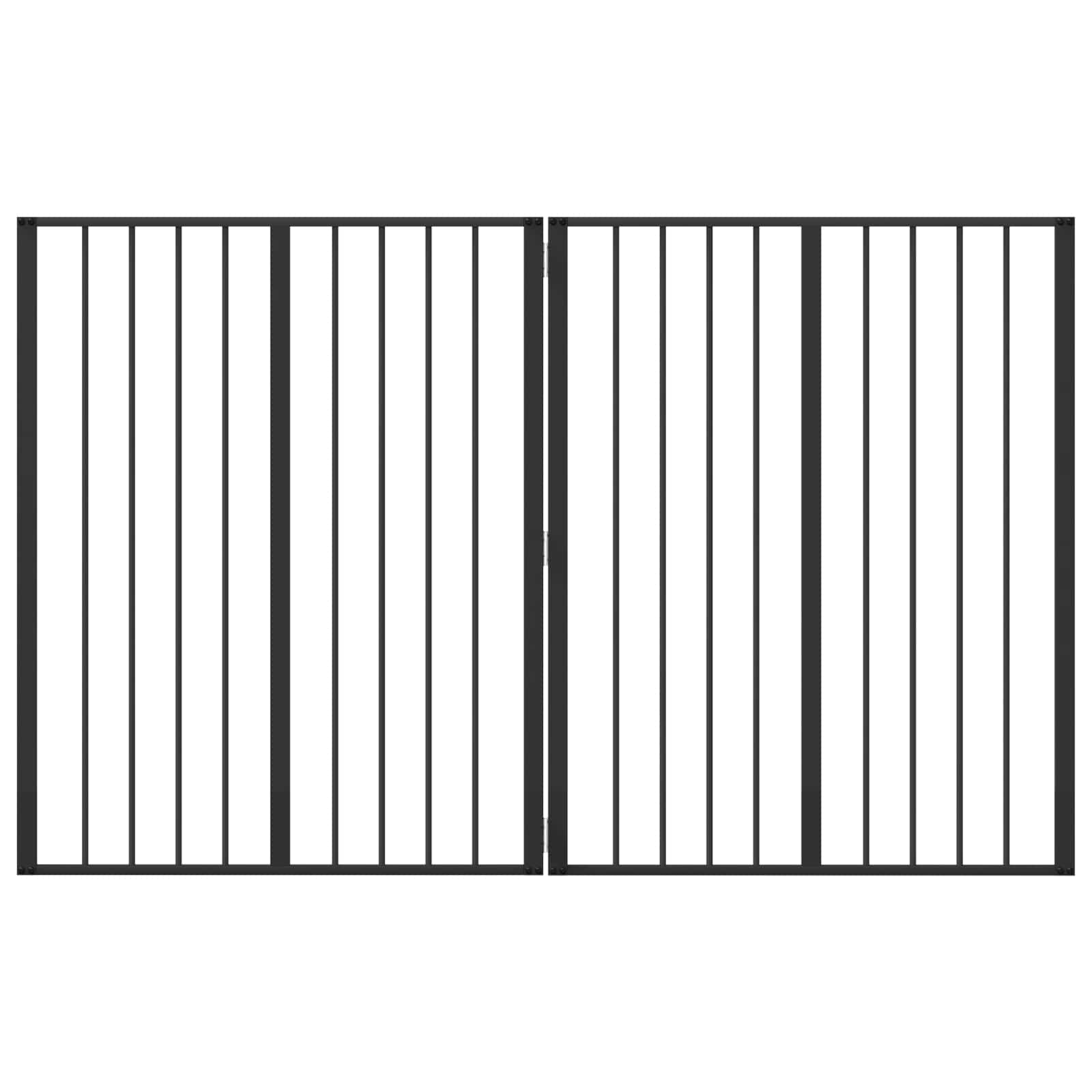 Cancello per cani 2 pz Nero 80 x 100 cm Acciaio zincato
