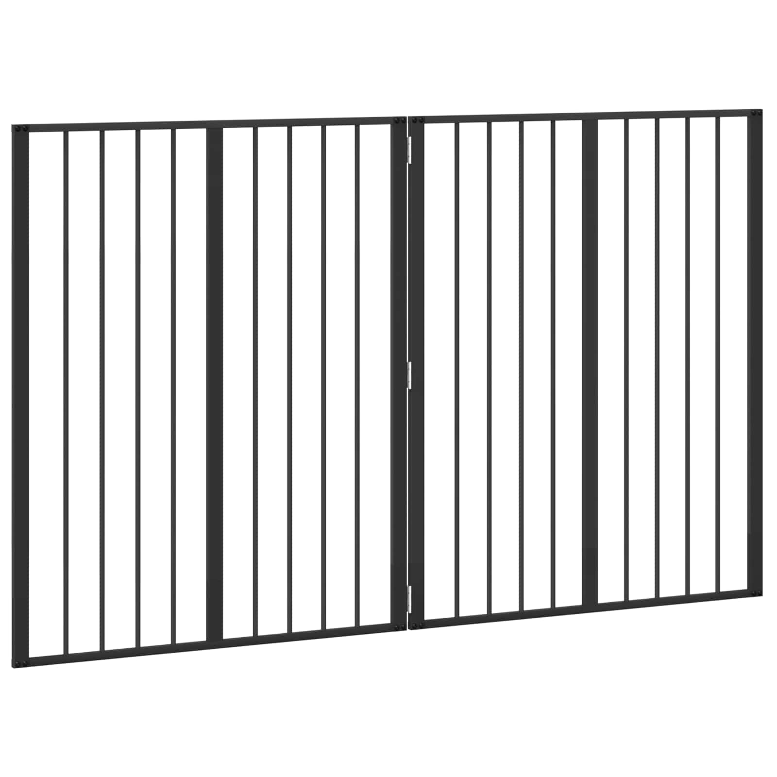 Cancello per cani 2 pz Nero 80 x 100 cm Acciaio zincato