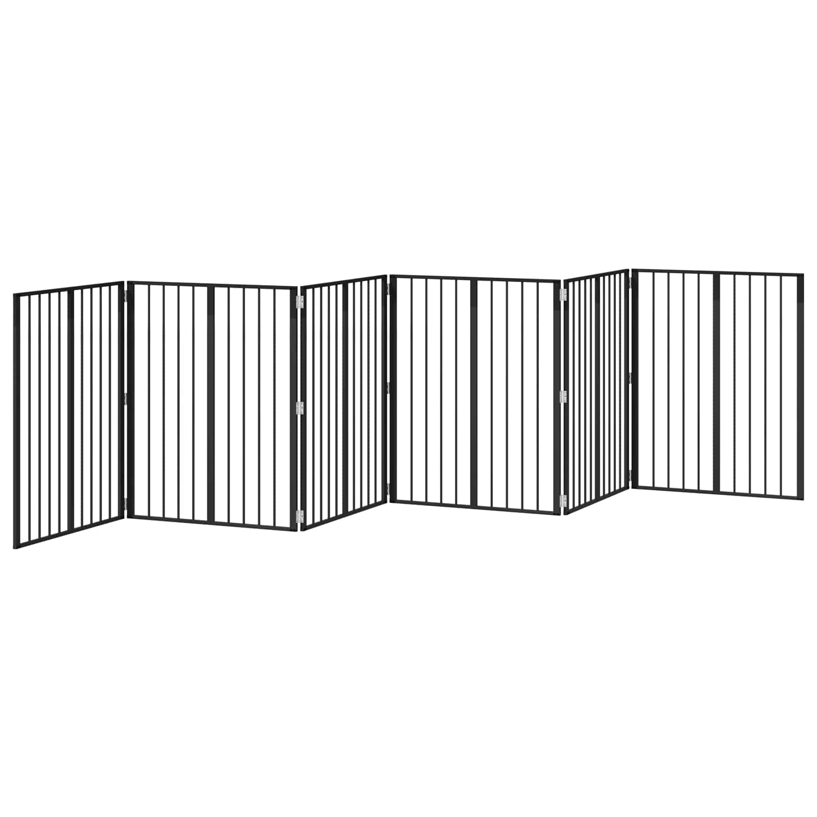 Cancello per cani 6 pz Nero 80 x 100 cm Acciaio zincato