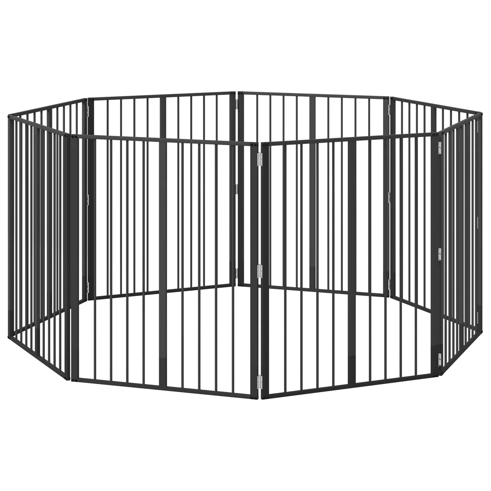 Cancello per cani 8 pz Nero 80 x 100 cm Acciaio zincato