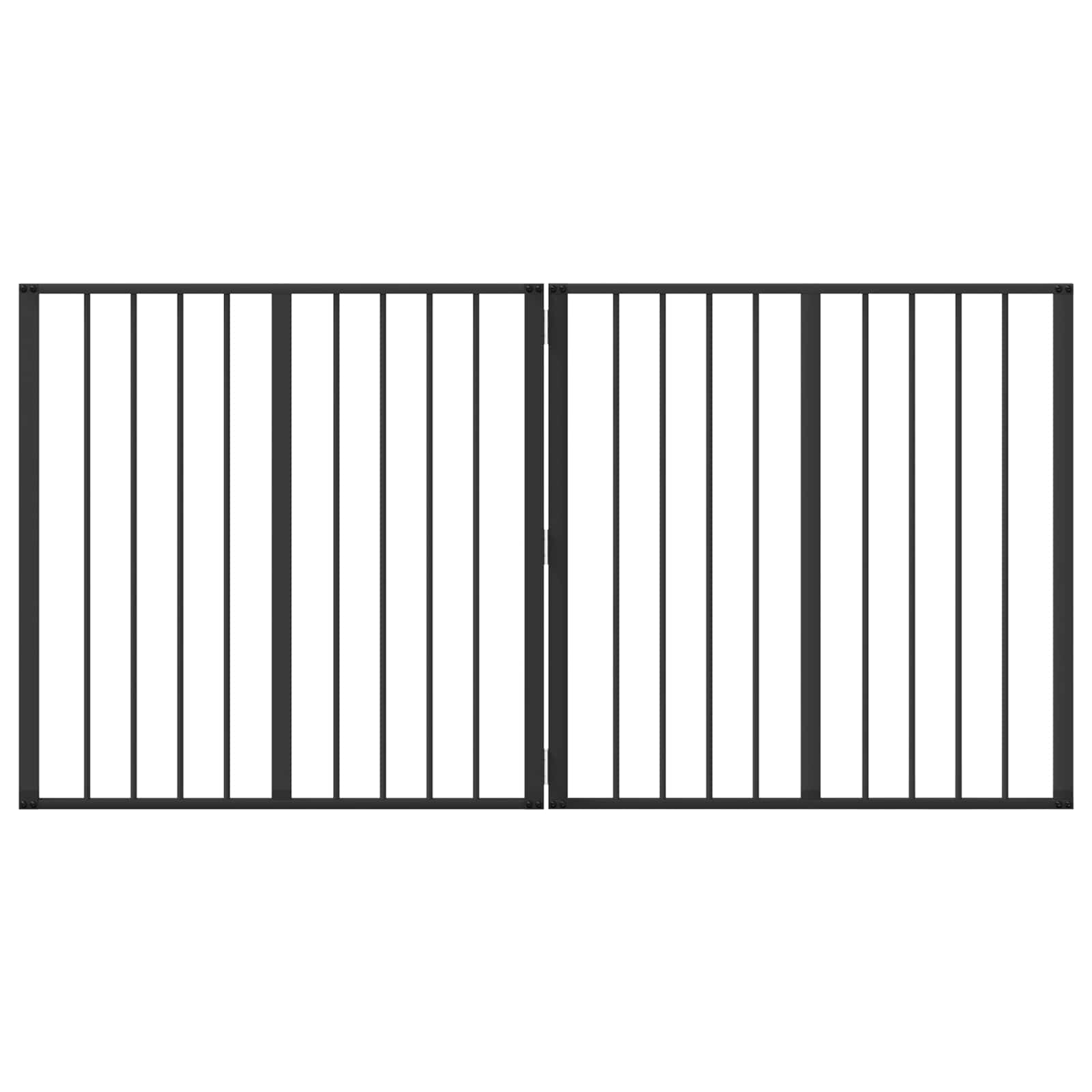 Cancello per cani 2 pz Nero 80 x 80 cm Acciaio zincato