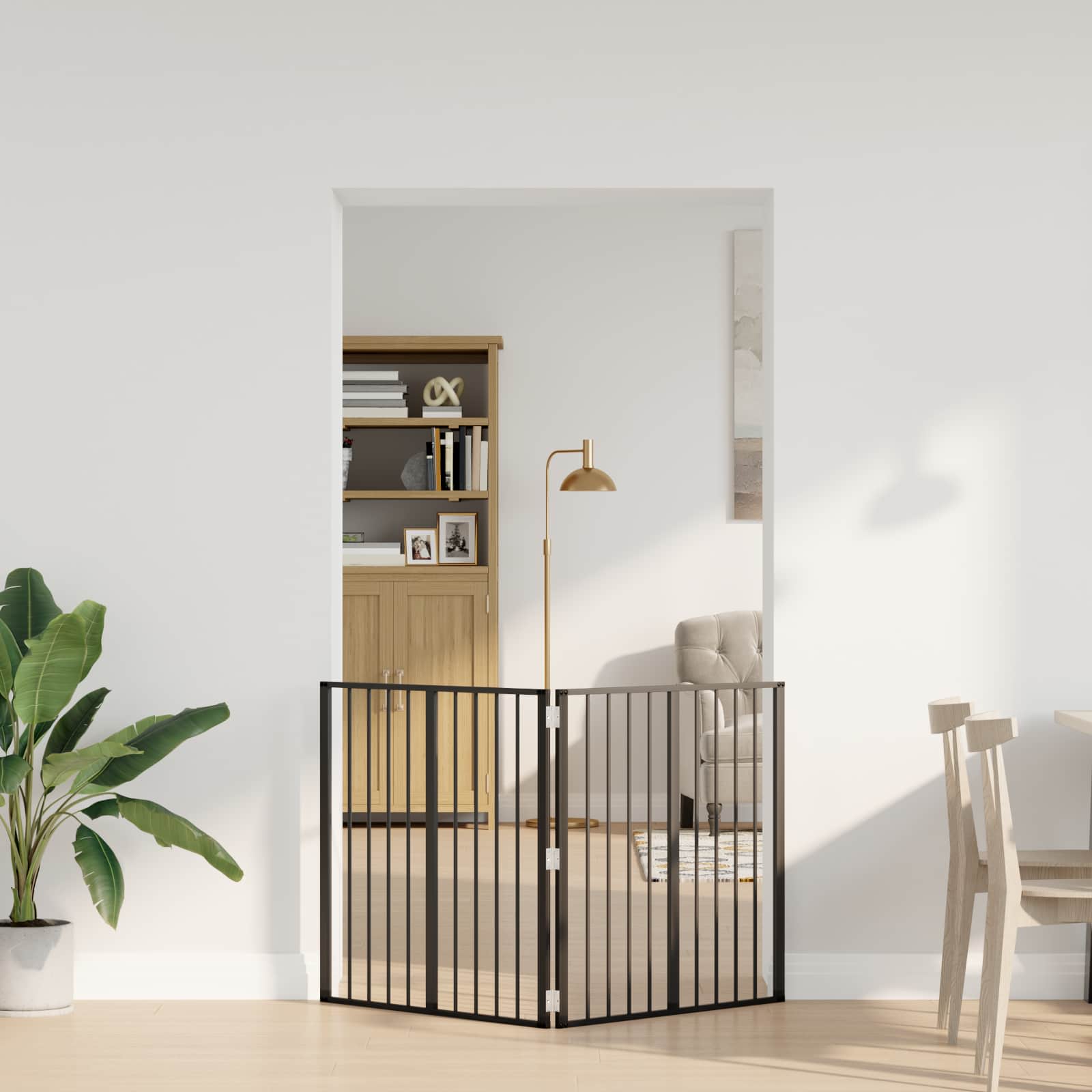 Cancello per cani 2 pz Nero 80 x 80 cm Acciaio zincato