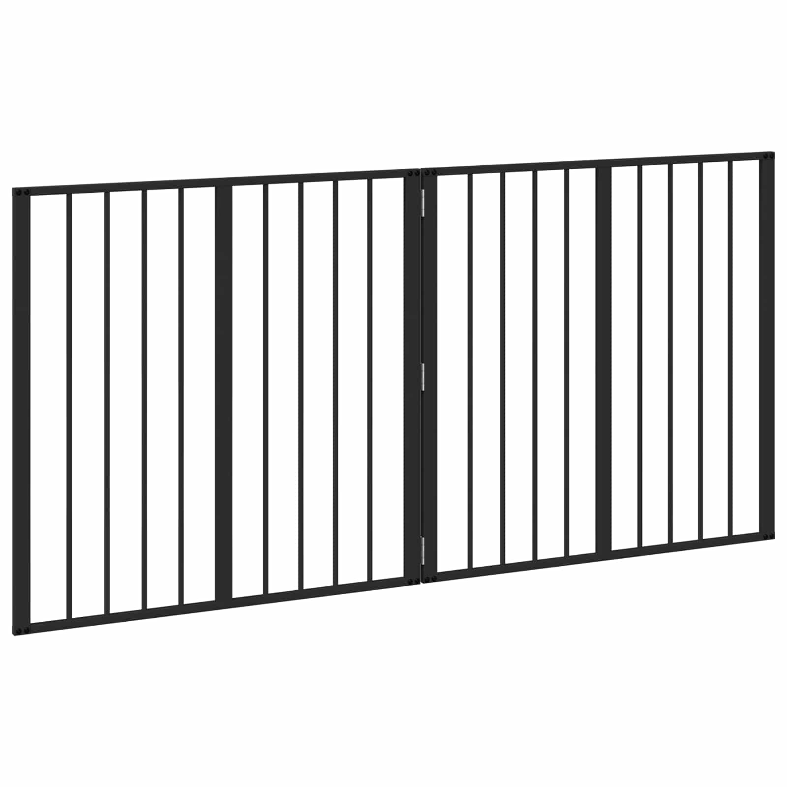 Cancello per cani 2 pz Nero 80 x 80 cm Acciaio zincato