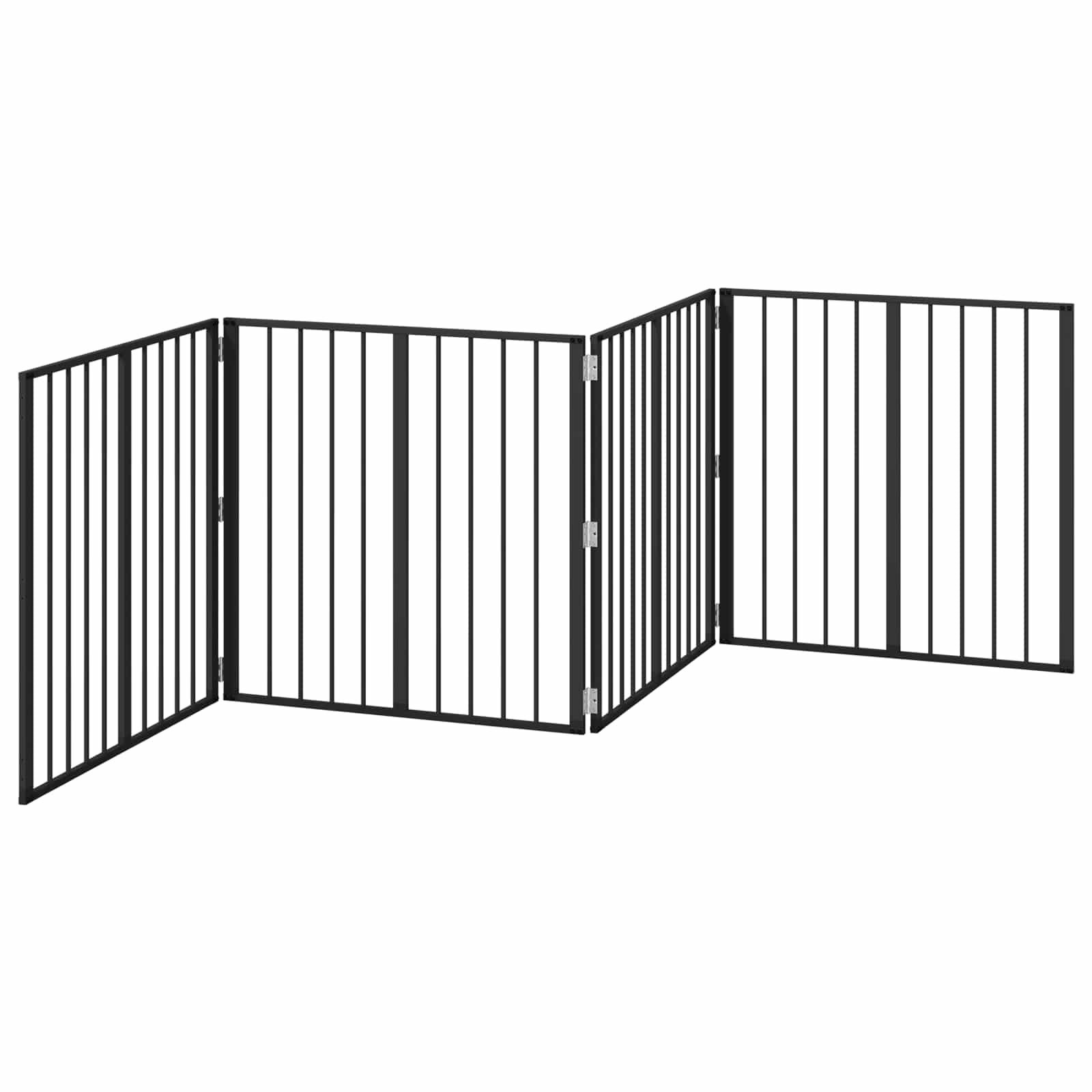 Cancello per cani 4 pz Nero 80 x 80 cm Acciaio zincato