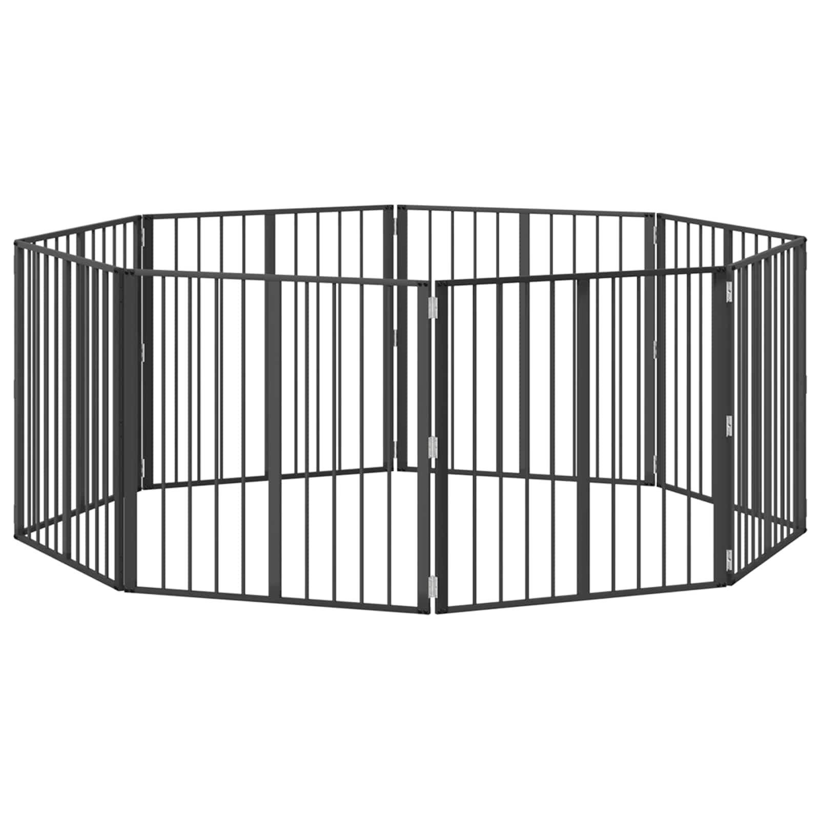 Cancello per cani 8 pz Nero 80 x 80 cm Acciaio zincato