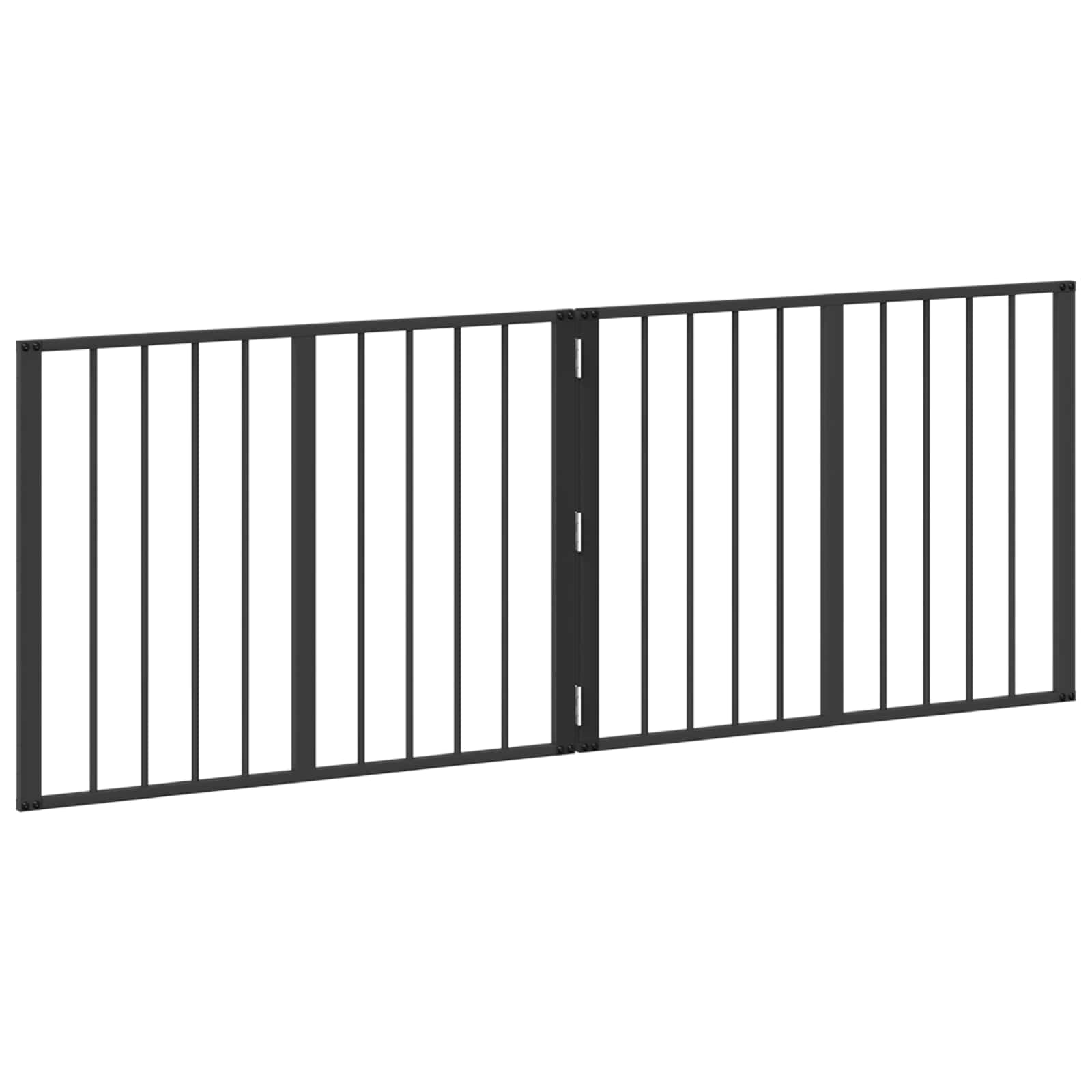 Cancello per cani 2 pz Nero 80 x 60 cm Acciaio zincato