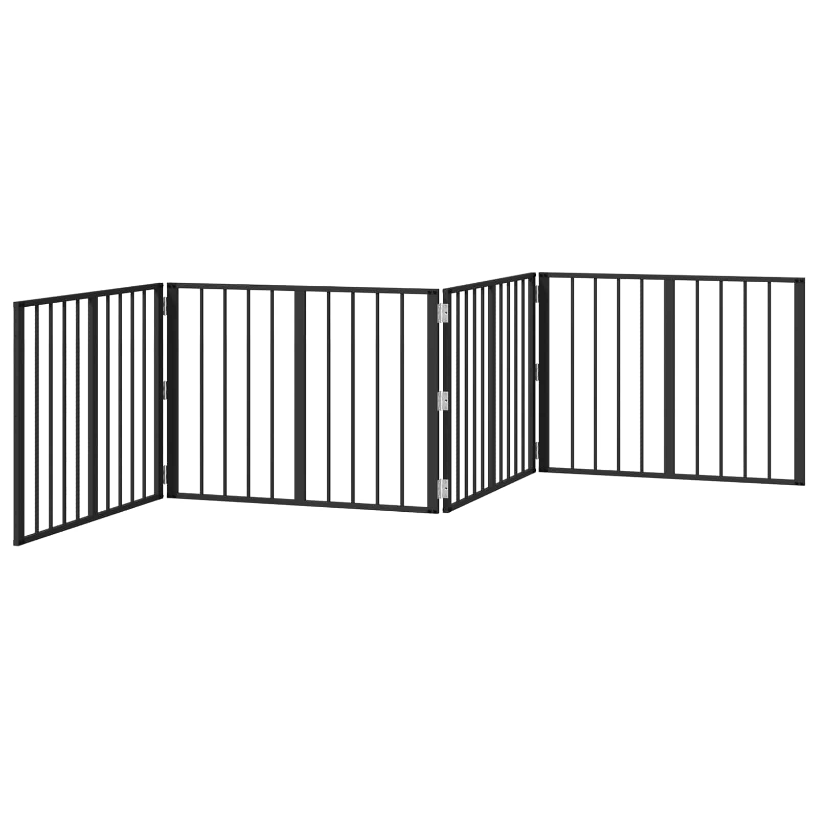 Cancello per cani 4 pz Nero 80 x 60 cm Acciaio zincato