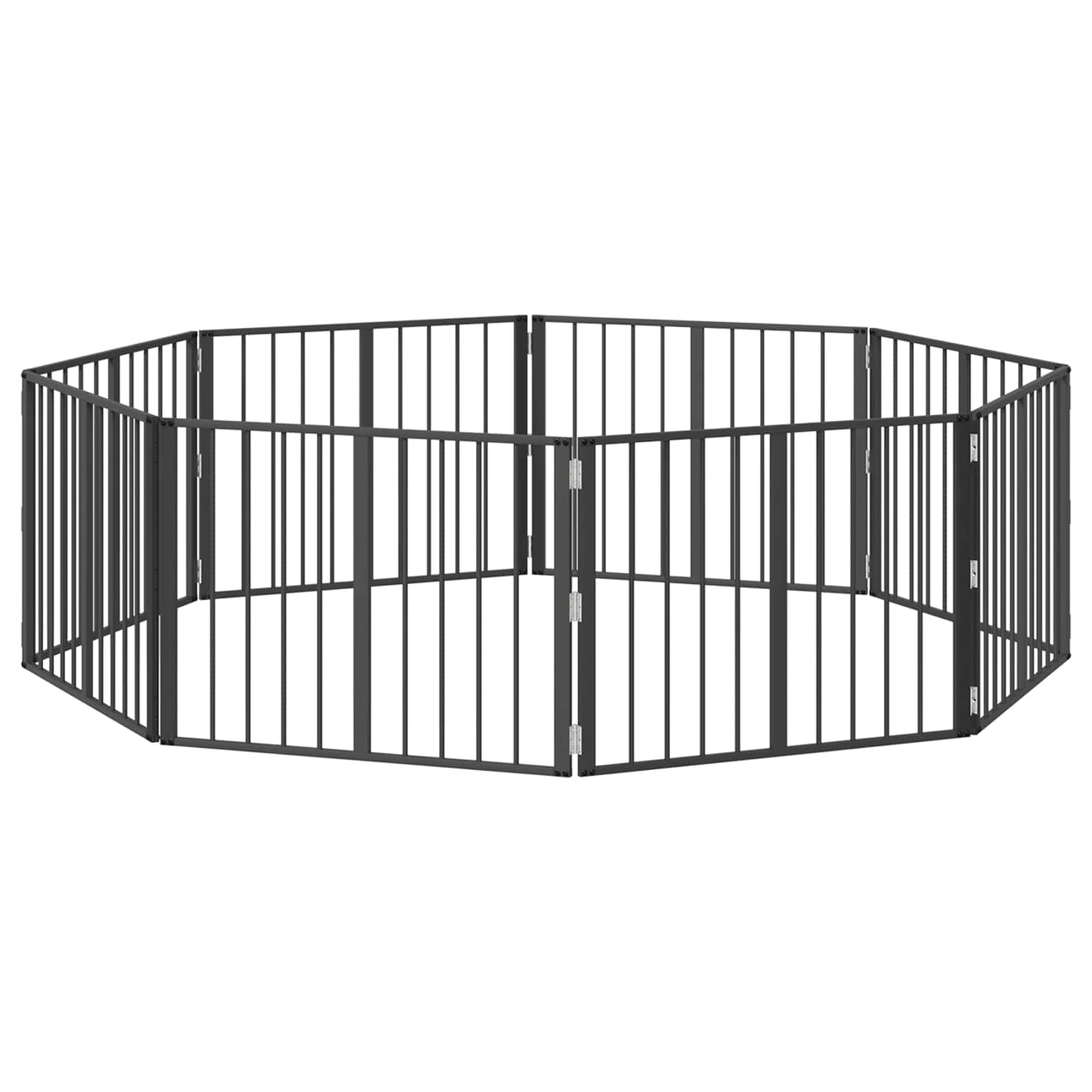 Cancello per cani 8 pz Nero 80 x 60 cm Acciaio zincato