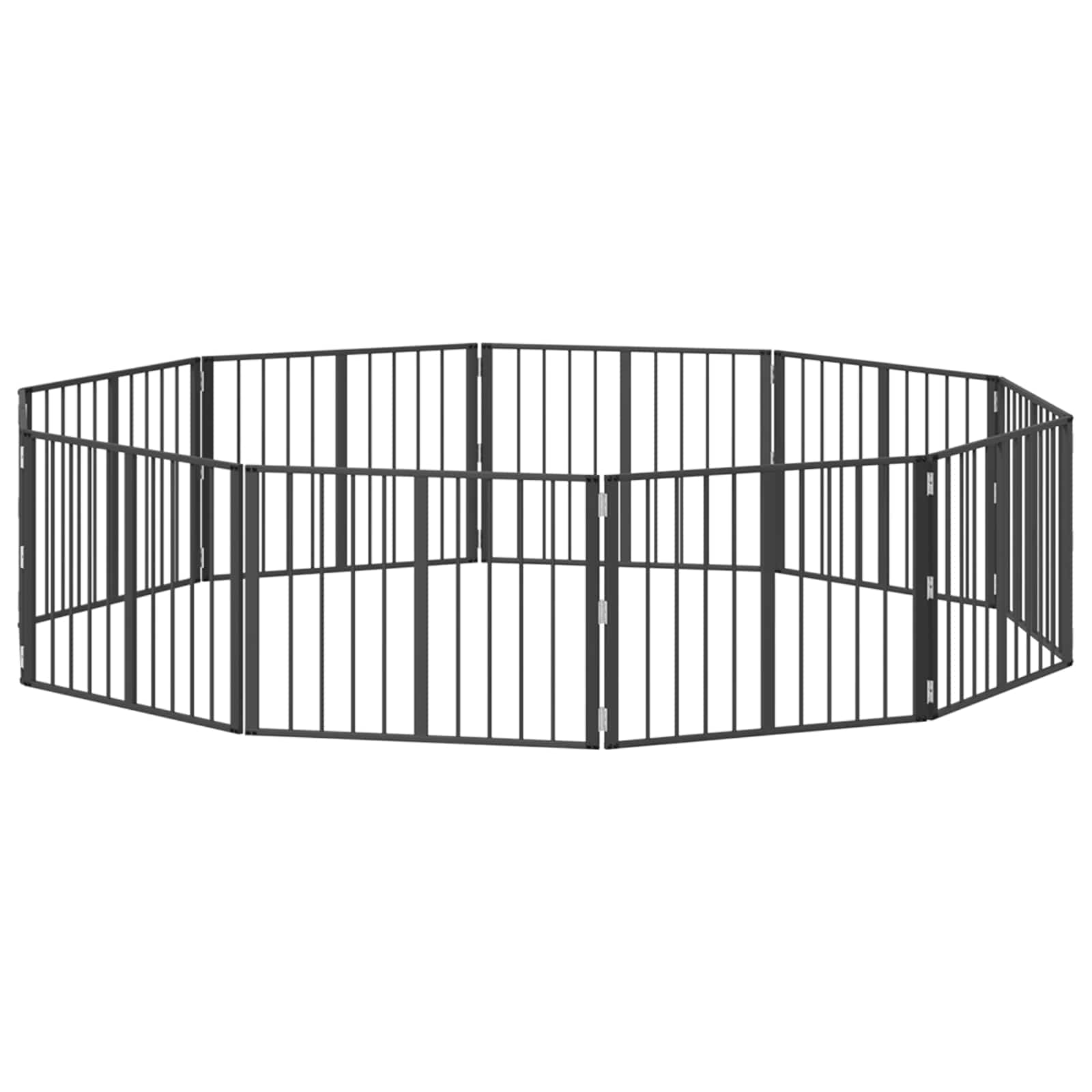 Cancello per cani 10 pz Nero 80 x 60 cm Acciaio zincato