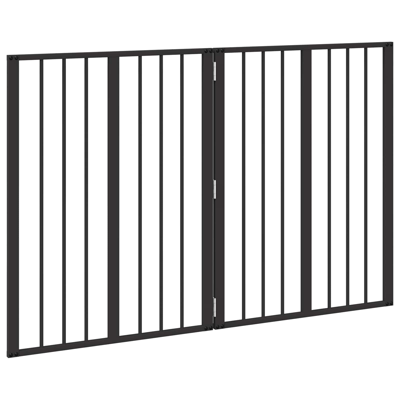 Cancello per cani 2 pz Nero 60 x 80 cm Acciaio zincato