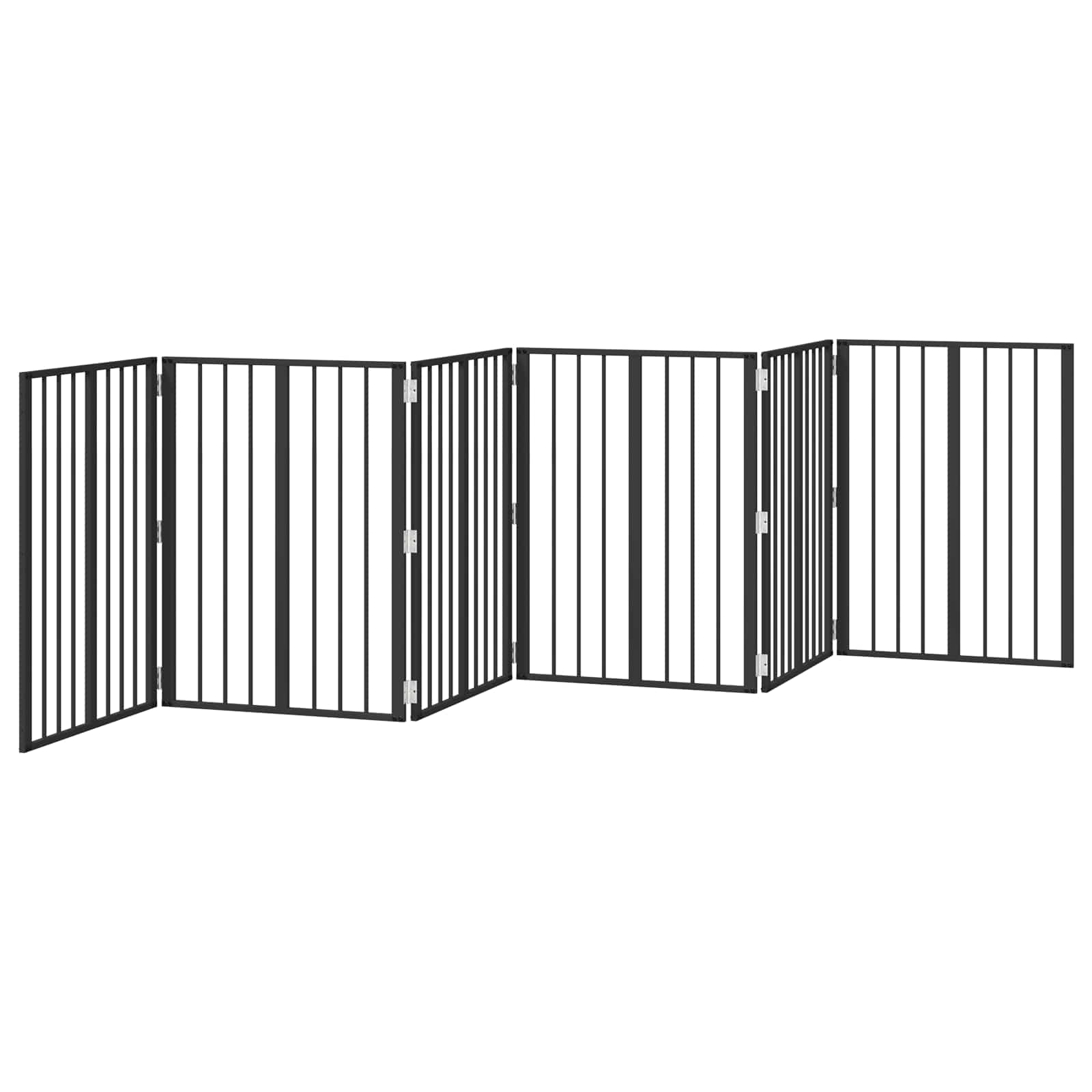 Cancello per cani 6 pz Nero 60 x 80 cm Acciaio zincato
