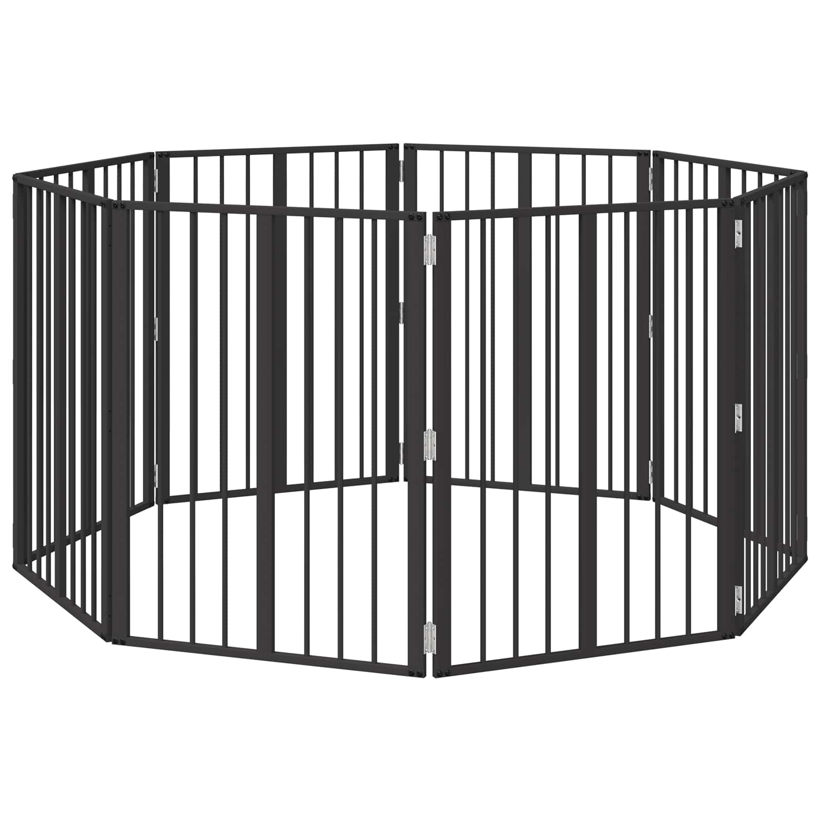 Cancello per cani 8 pz Nero 60 x 80 cm Acciaio zincato