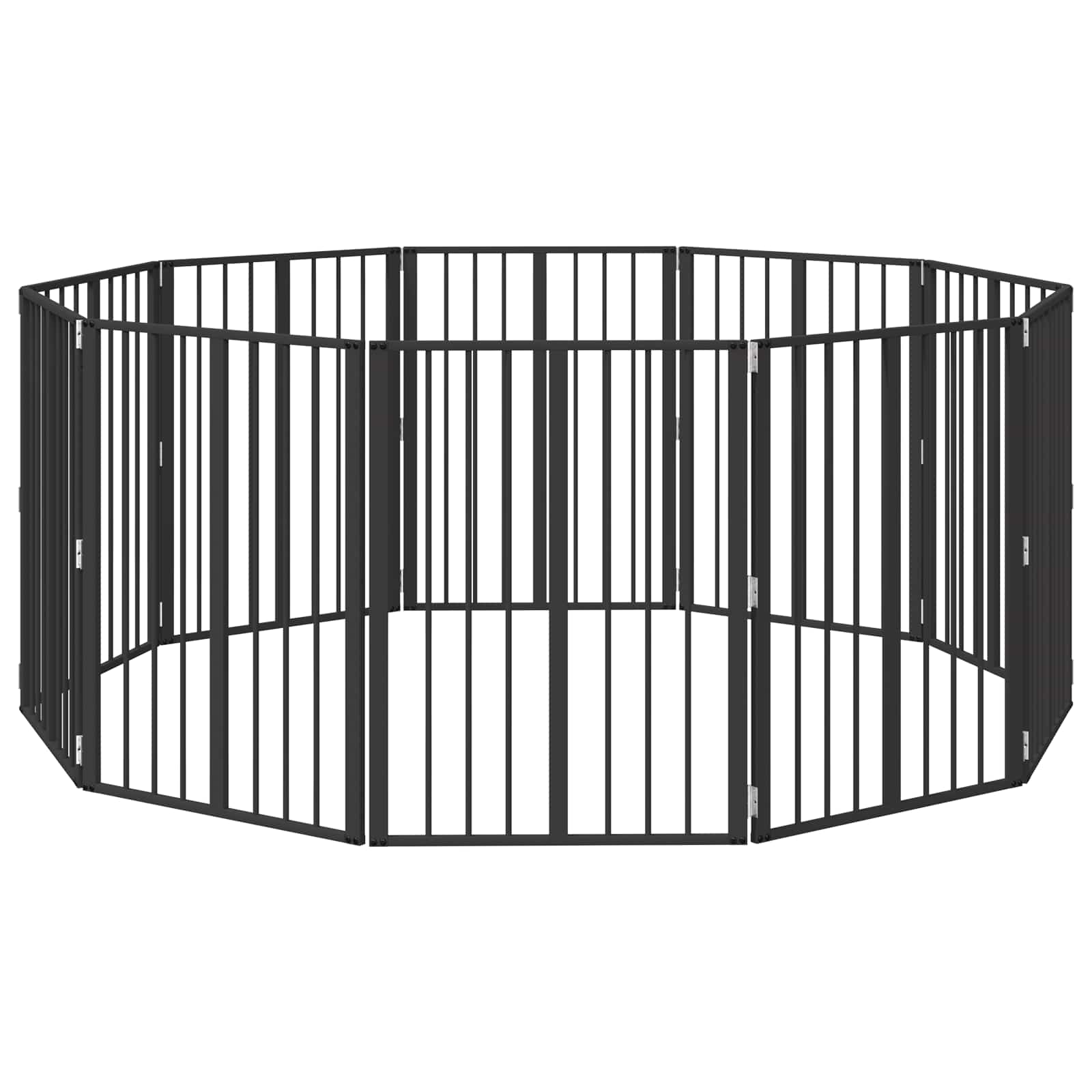 Cancello per cani 10 pz Nero 60 x 80 cm Acciaio zincato