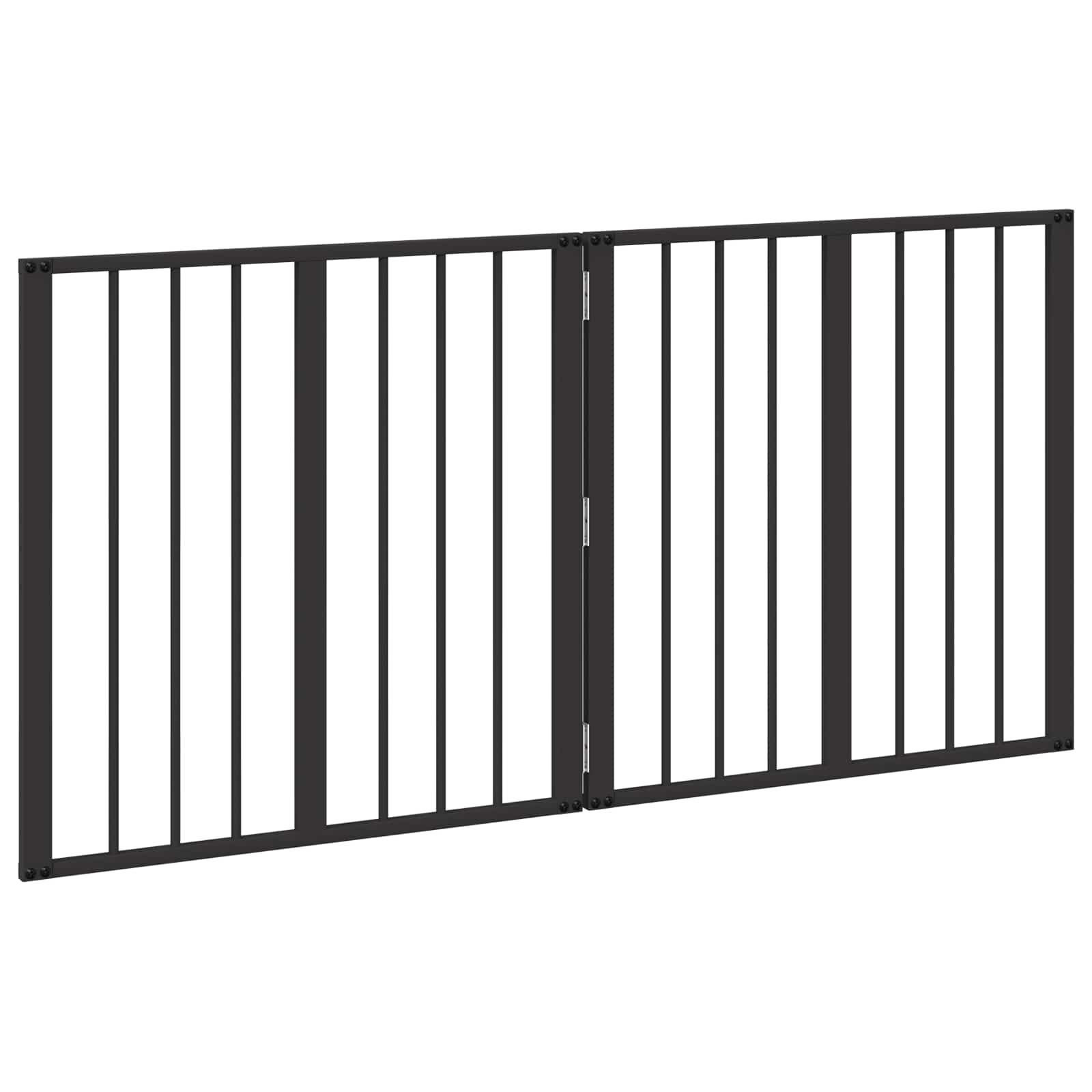 Cancello per cani 2 pz Nero 60 x 60 cm Acciaio zincato