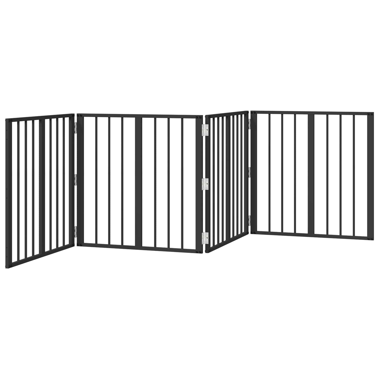 Cancello per cani 4 pz Nero 60 x 60 cm Acciaio zincato