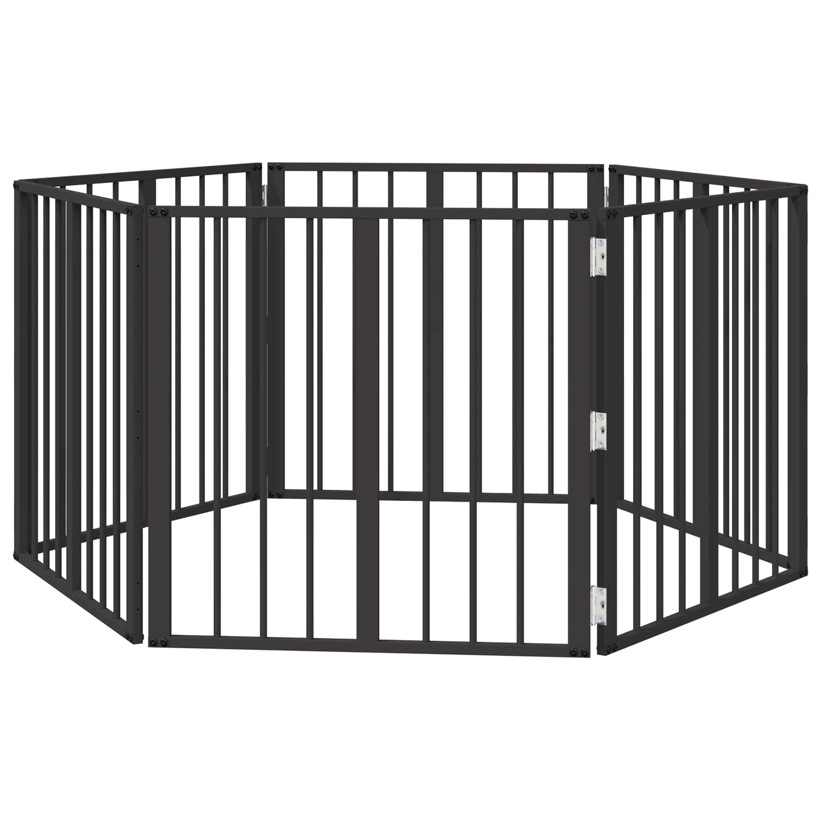 Cancello per cani 6 pz Nero 60 x 60 cm Acciaio zincato