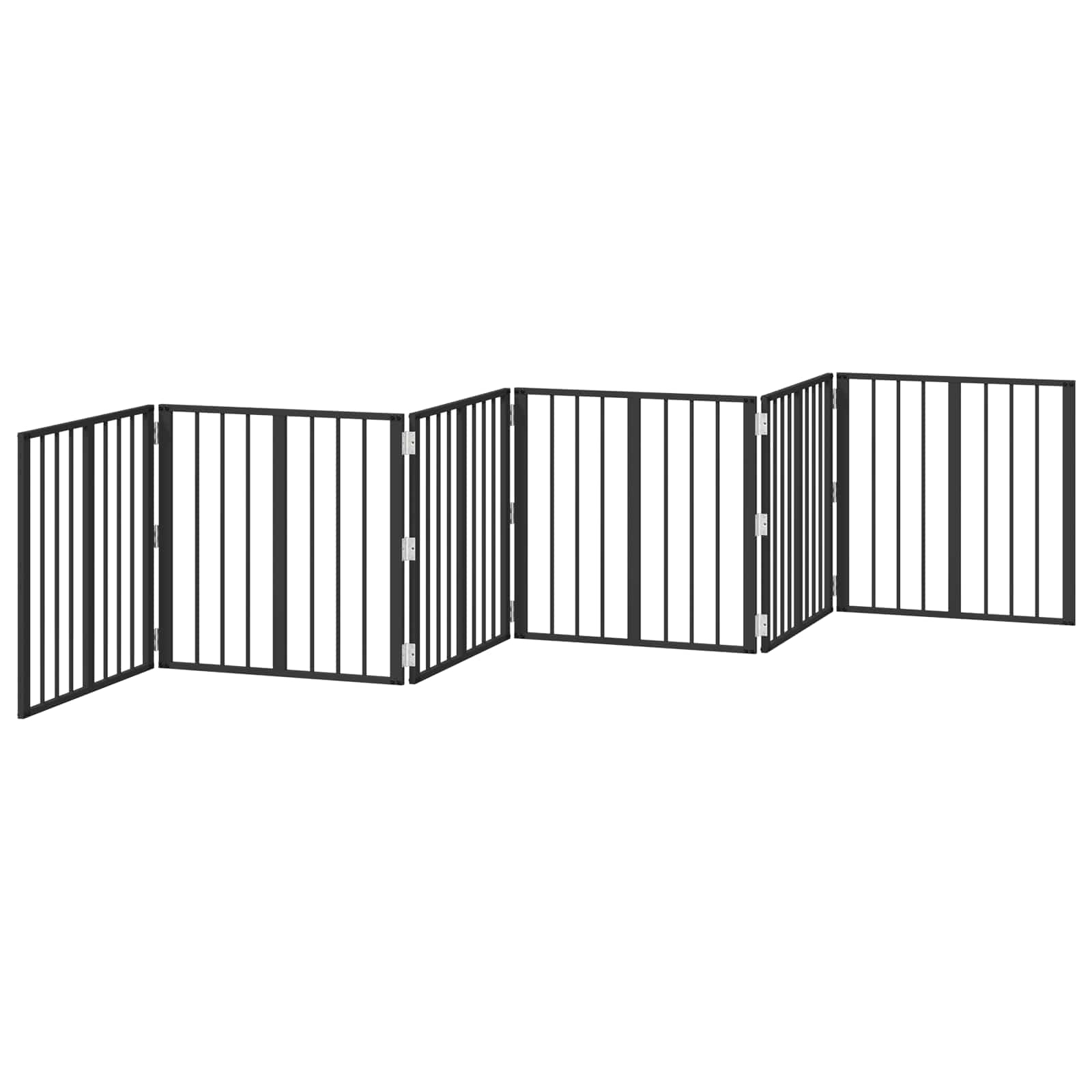 Cancello per cani 6 pz Nero 60 x 60 cm Acciaio zincato