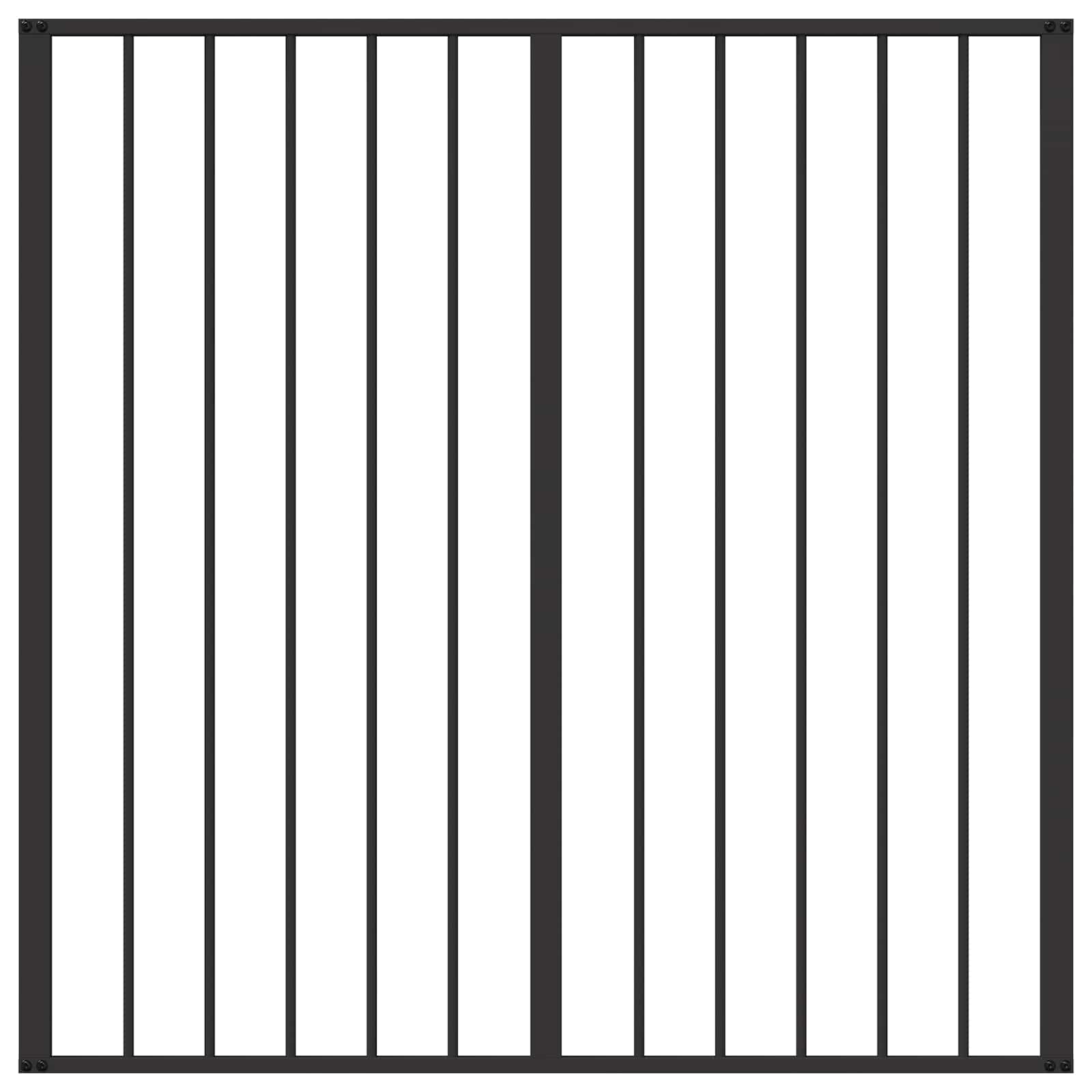 Cancello per cani 6 pz Nero 60 x 60 cm Acciaio zincato